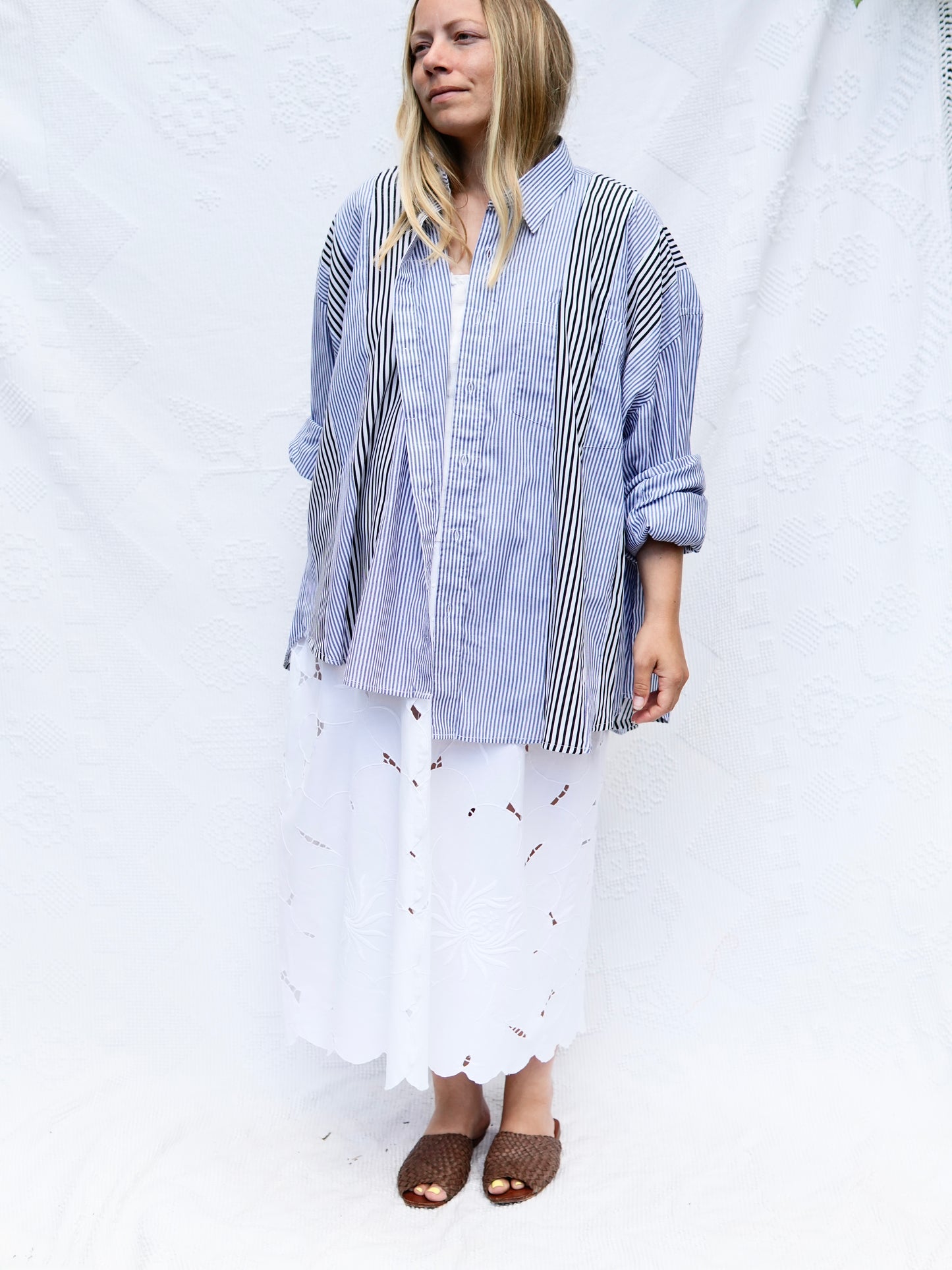 Piecework Stripe Button Up #2