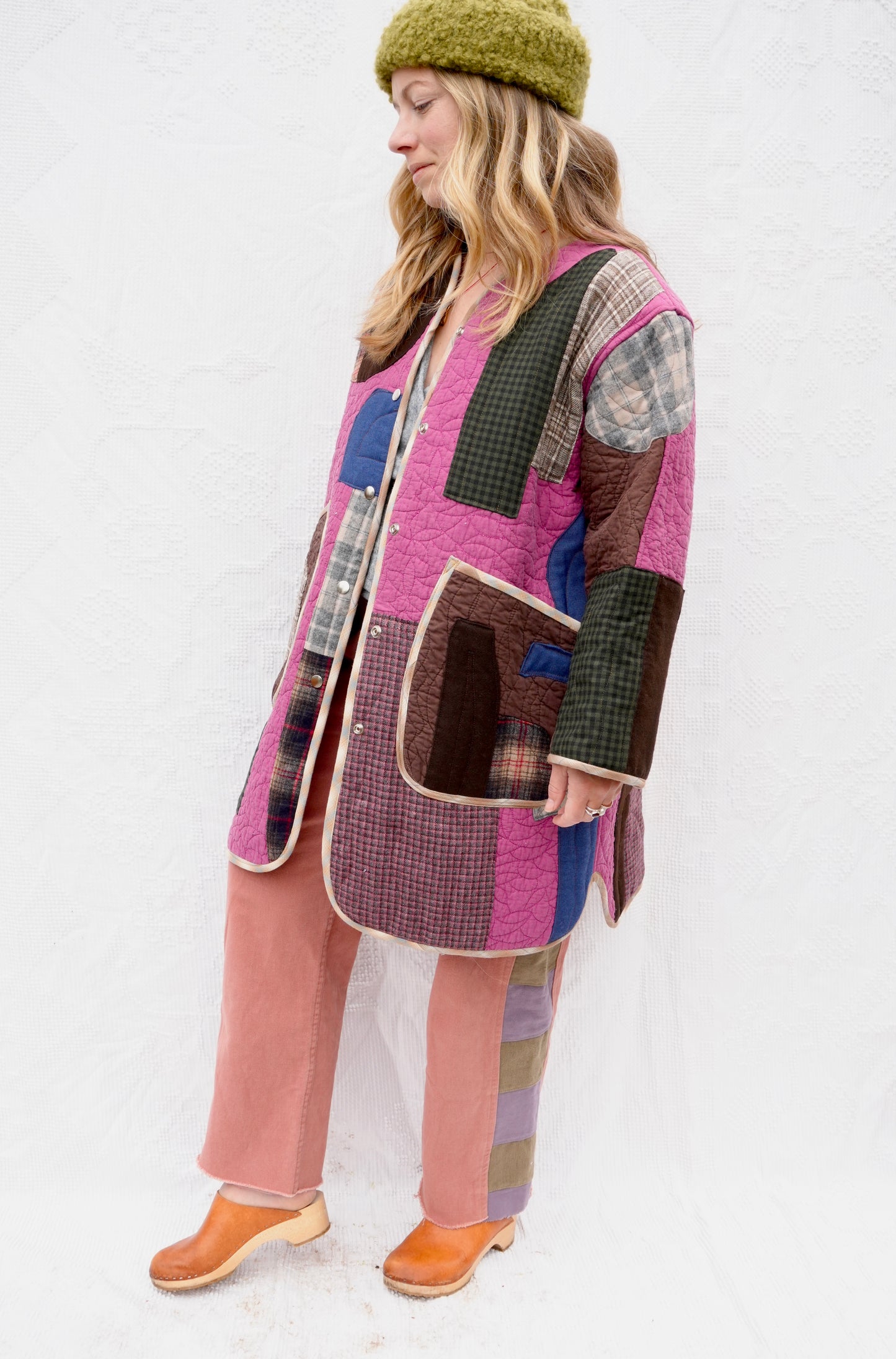 Colorblocked Long Liner Quilt Coat (M/L)