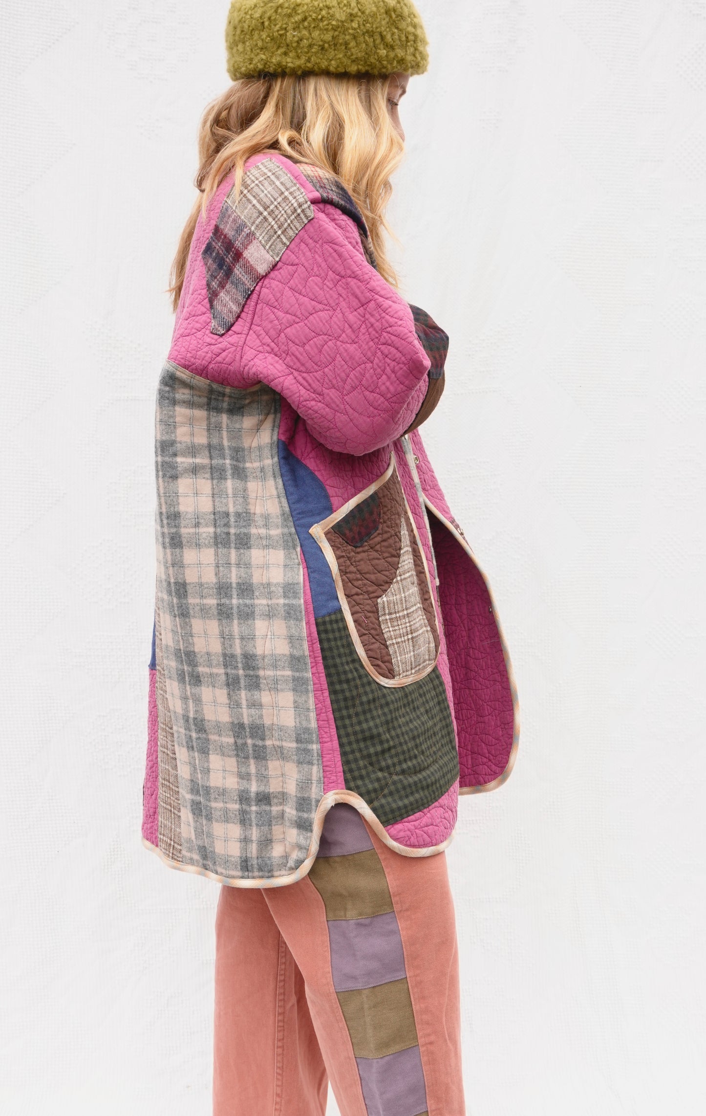 Colorblocked Long Liner Quilt Coat (M/L)