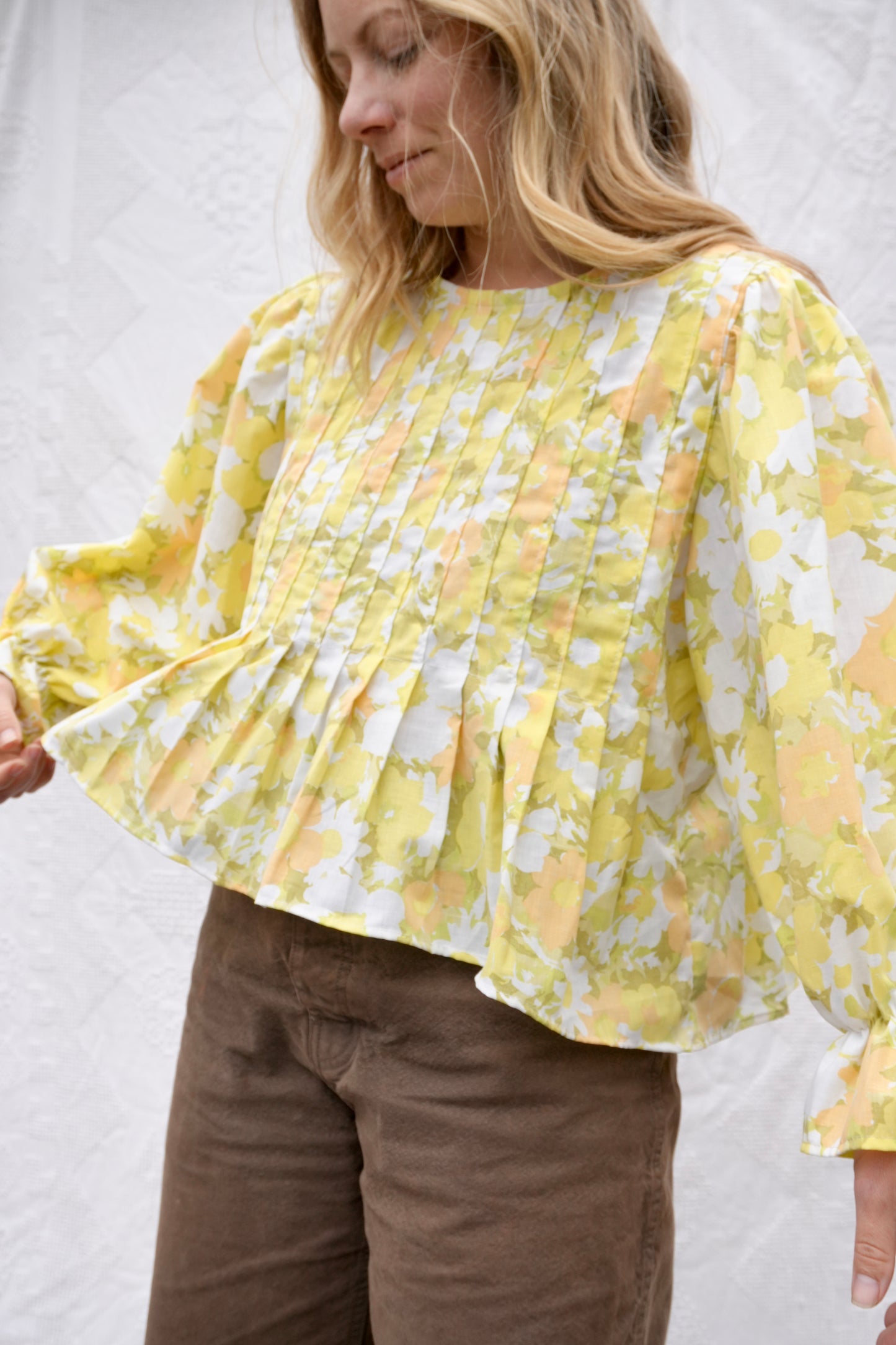 Flower Garden Pleat Blouse (M/L)