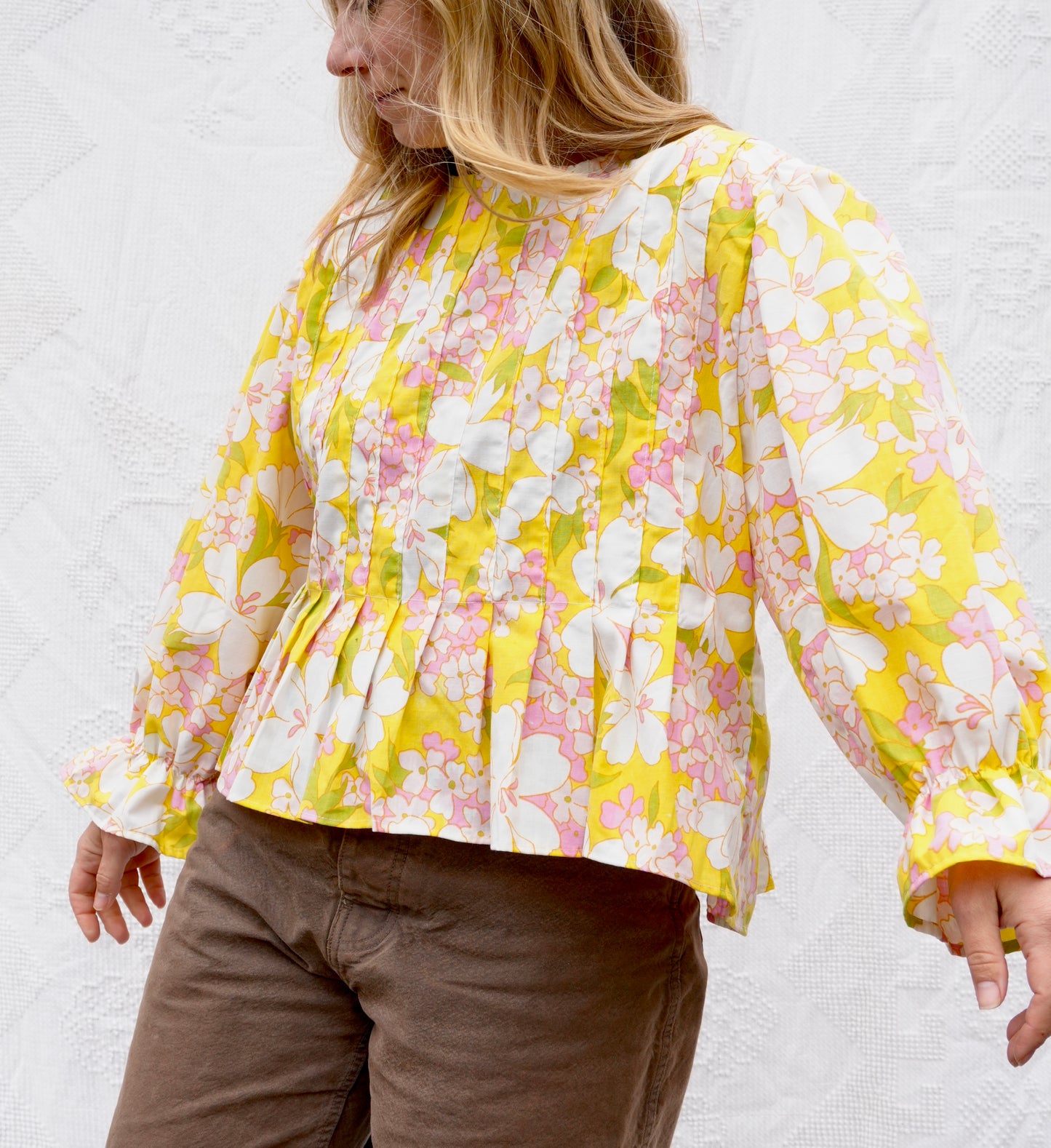 Retro Garden Pleat Blouse (M/L)