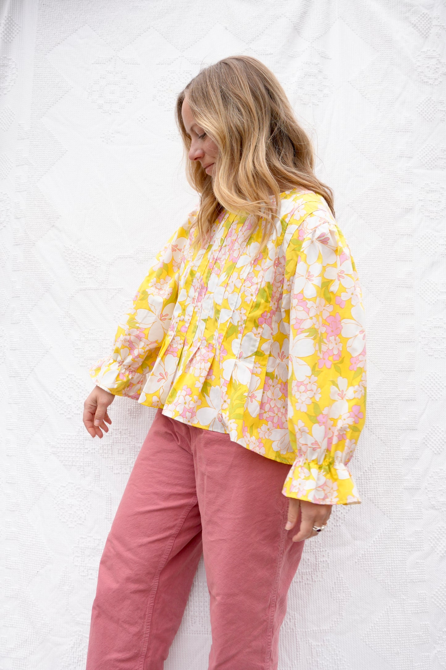 Retro Garden Pleat Blouse (M/L)
