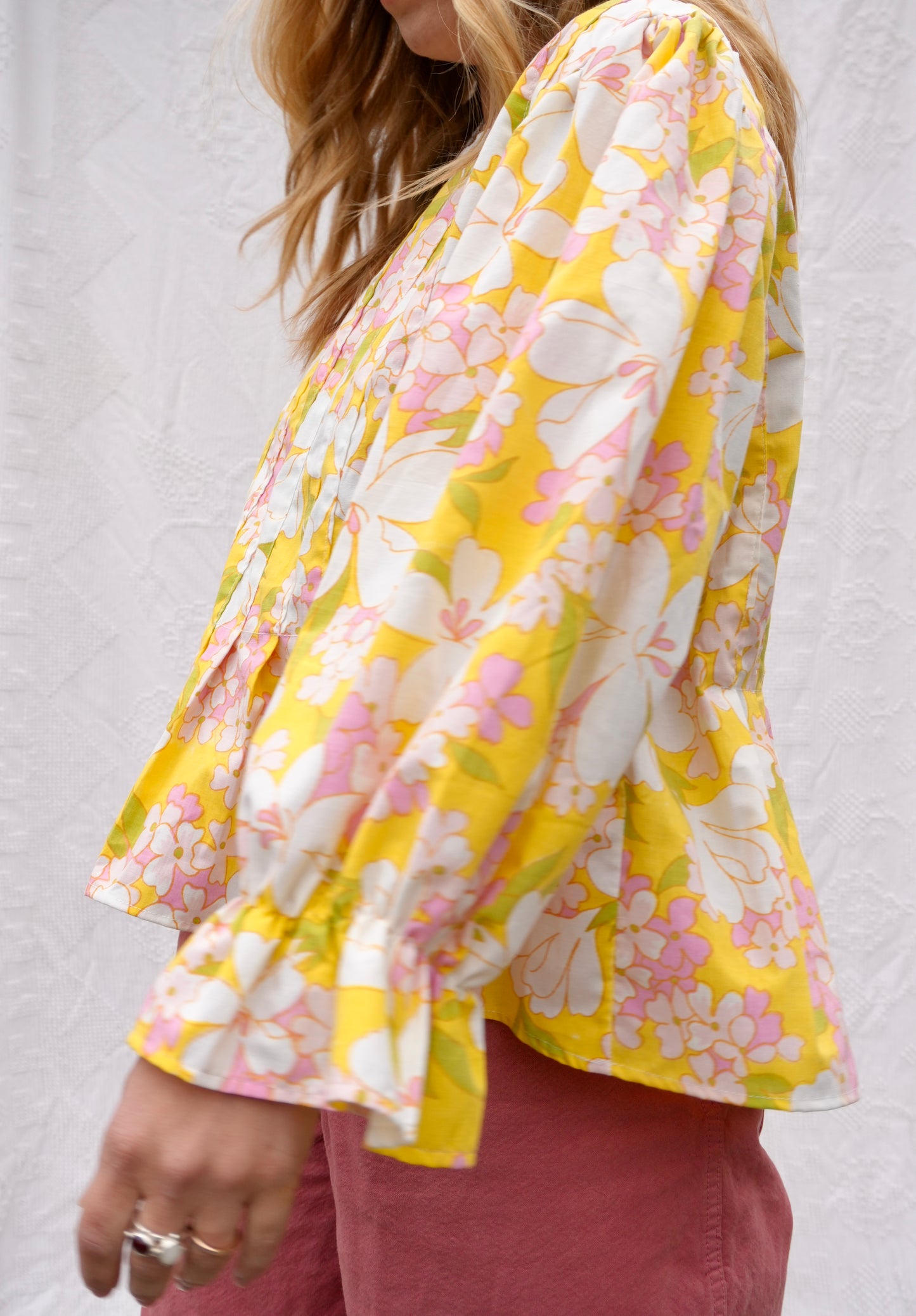 Retro Garden Pleat Blouse (M/L)