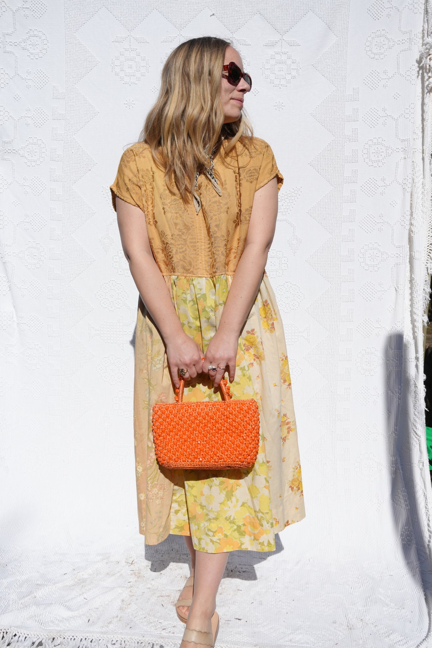Yellow Floral Sheet Dress