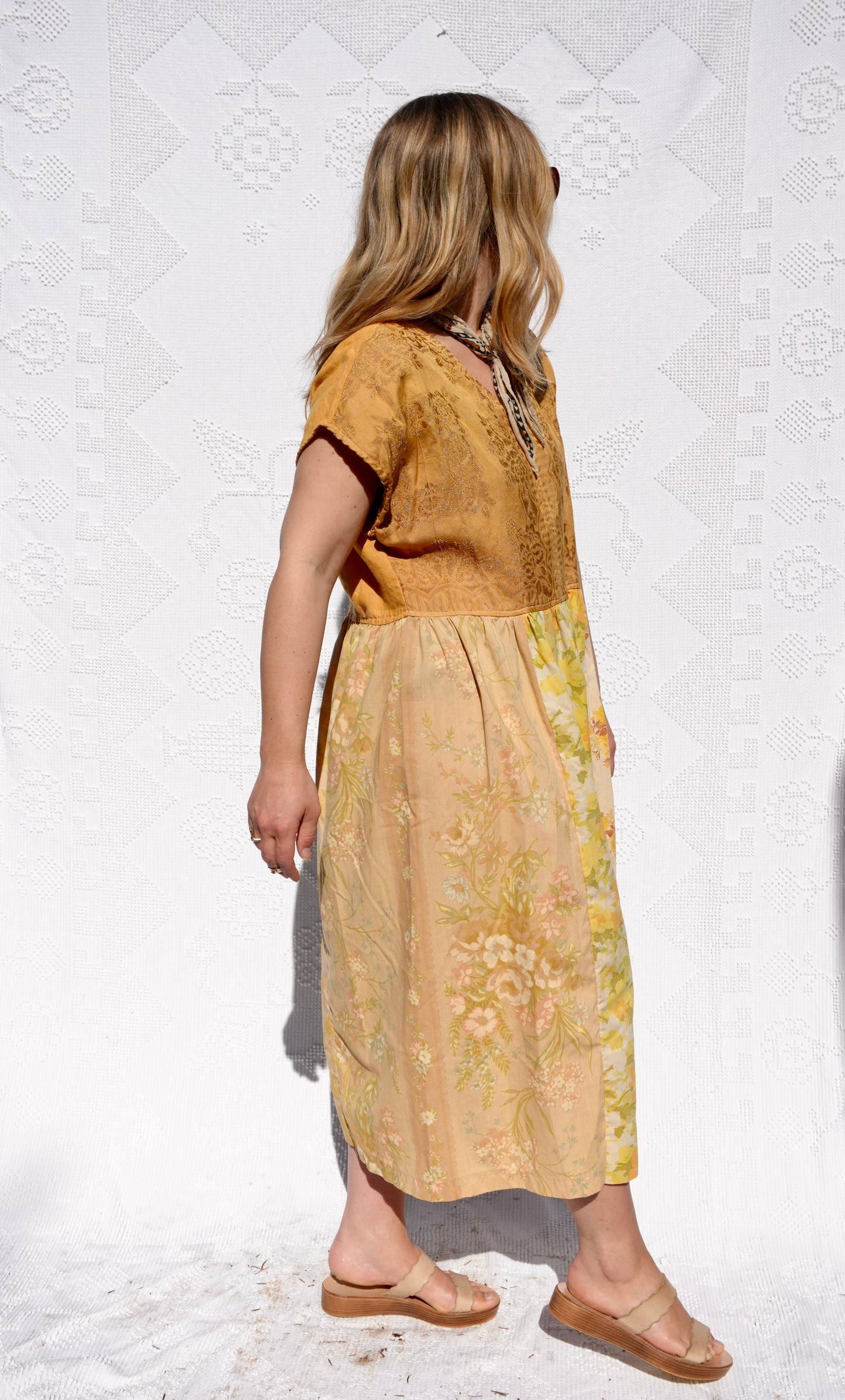 Yellow Floral Sheet Dress