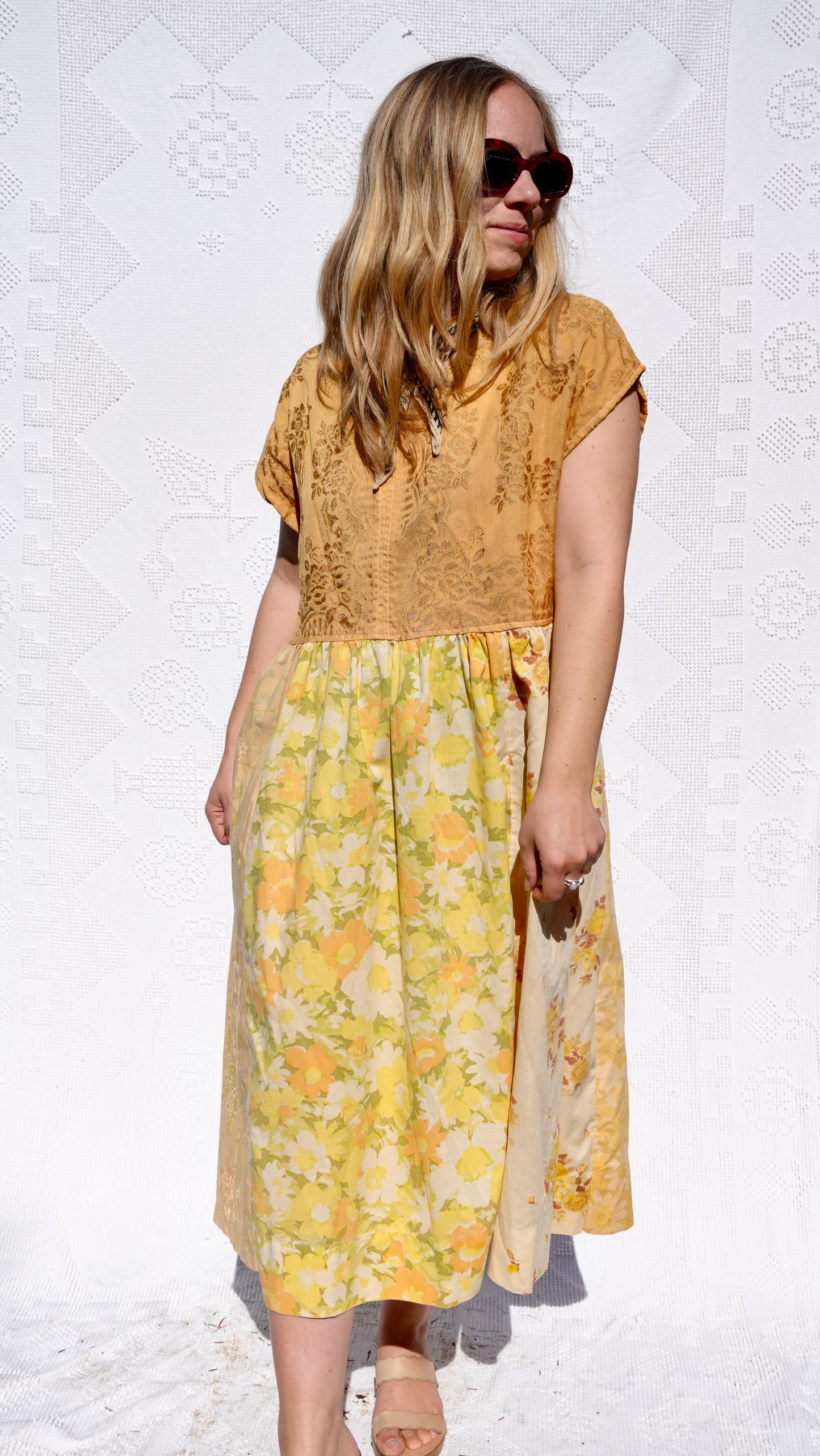 Yellow Floral Sheet Dress