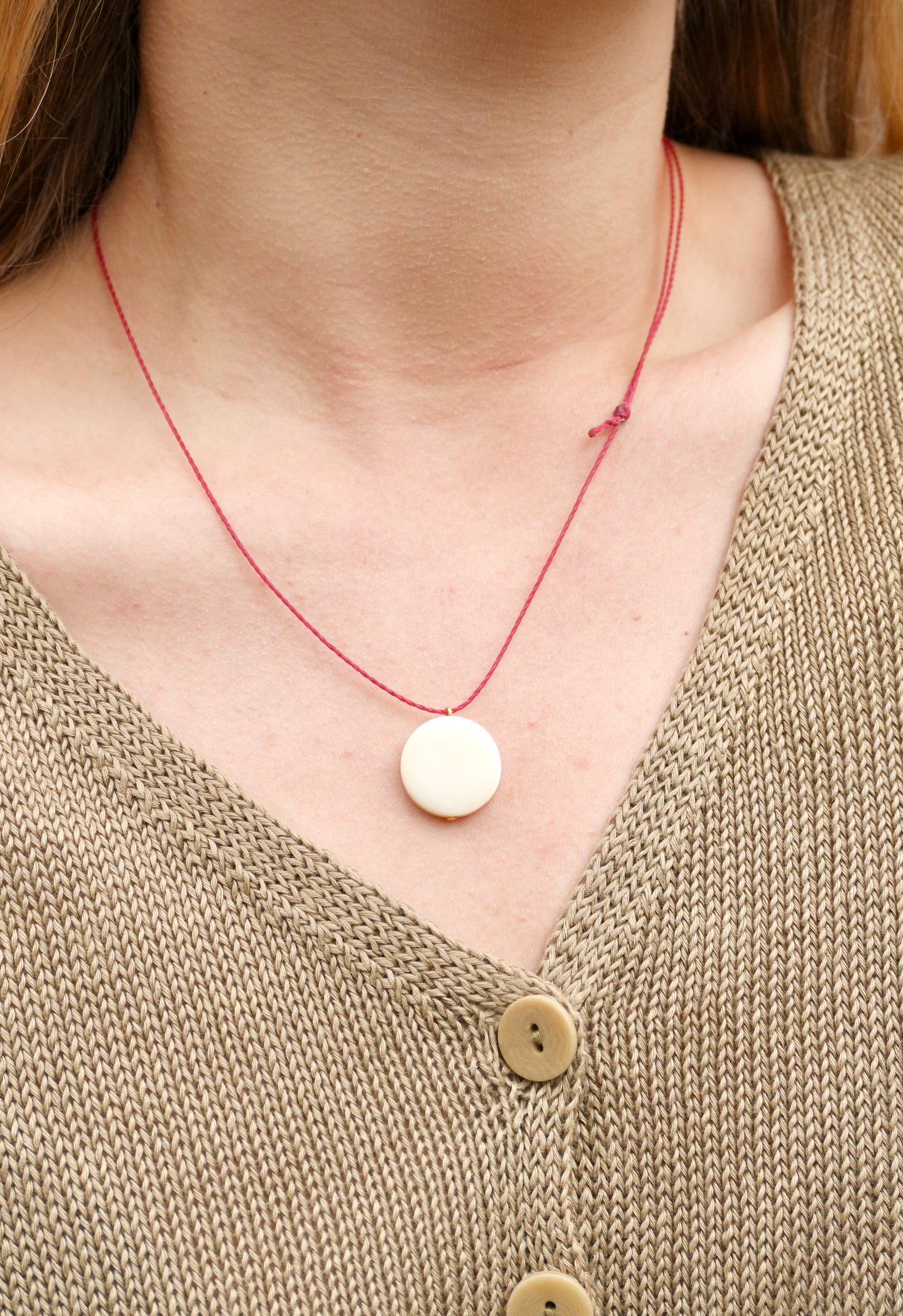 Red Cord with Full Moon