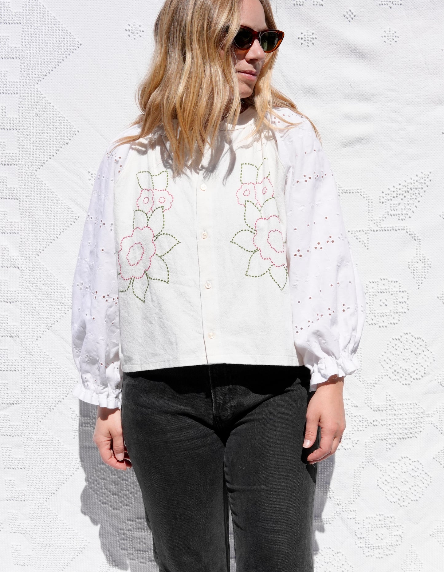 Linen Rose Blouse (S/L)