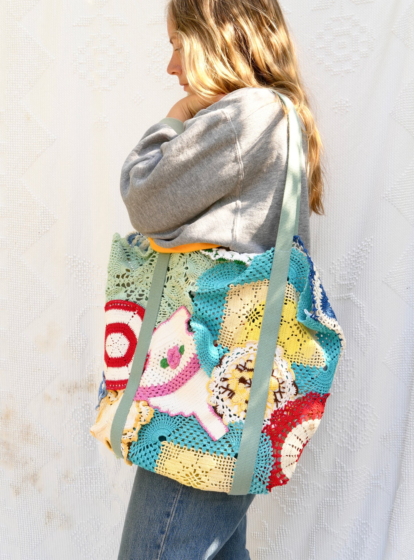 Crochet Doily Net Tote