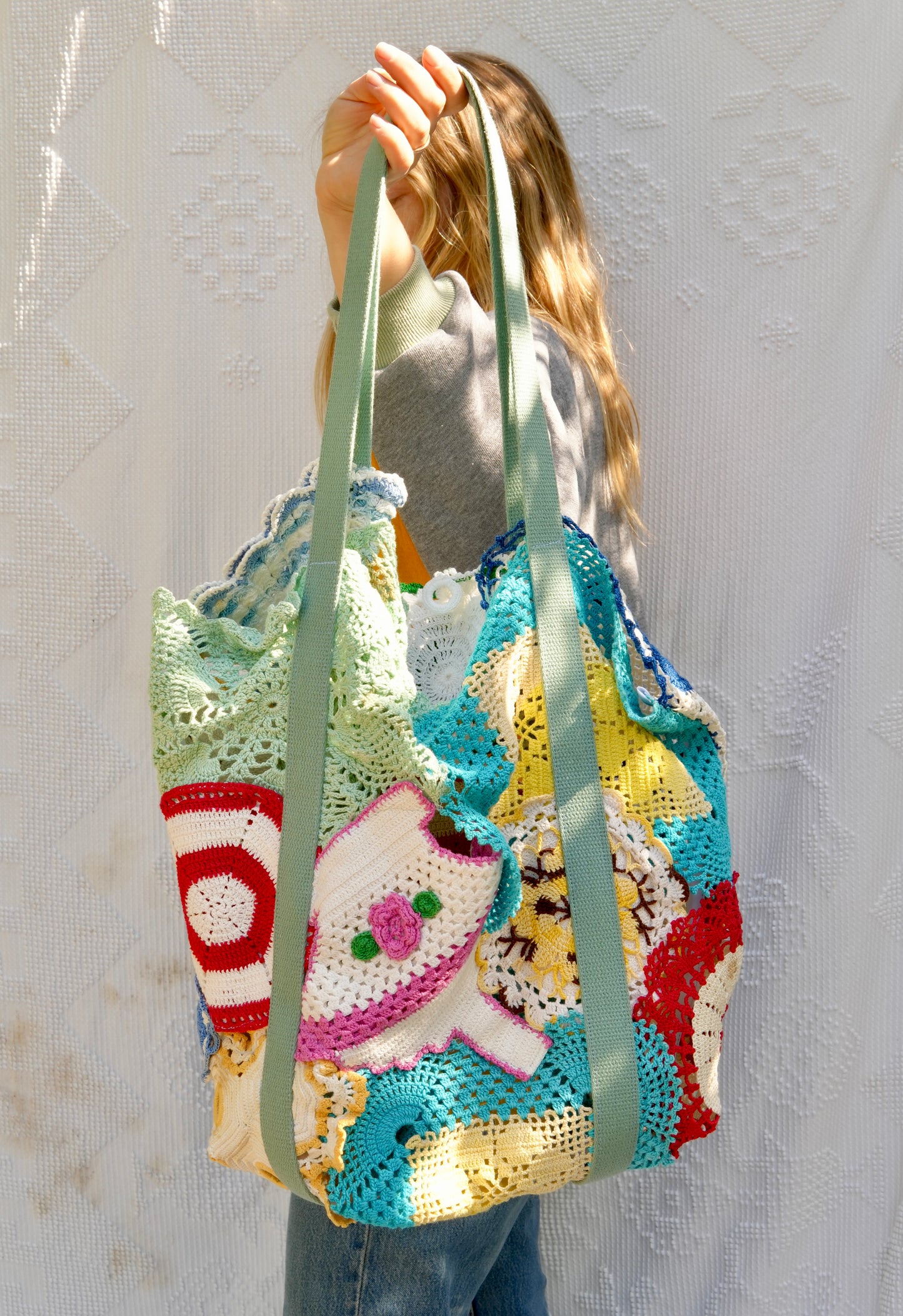 Crochet Doily Net Tote