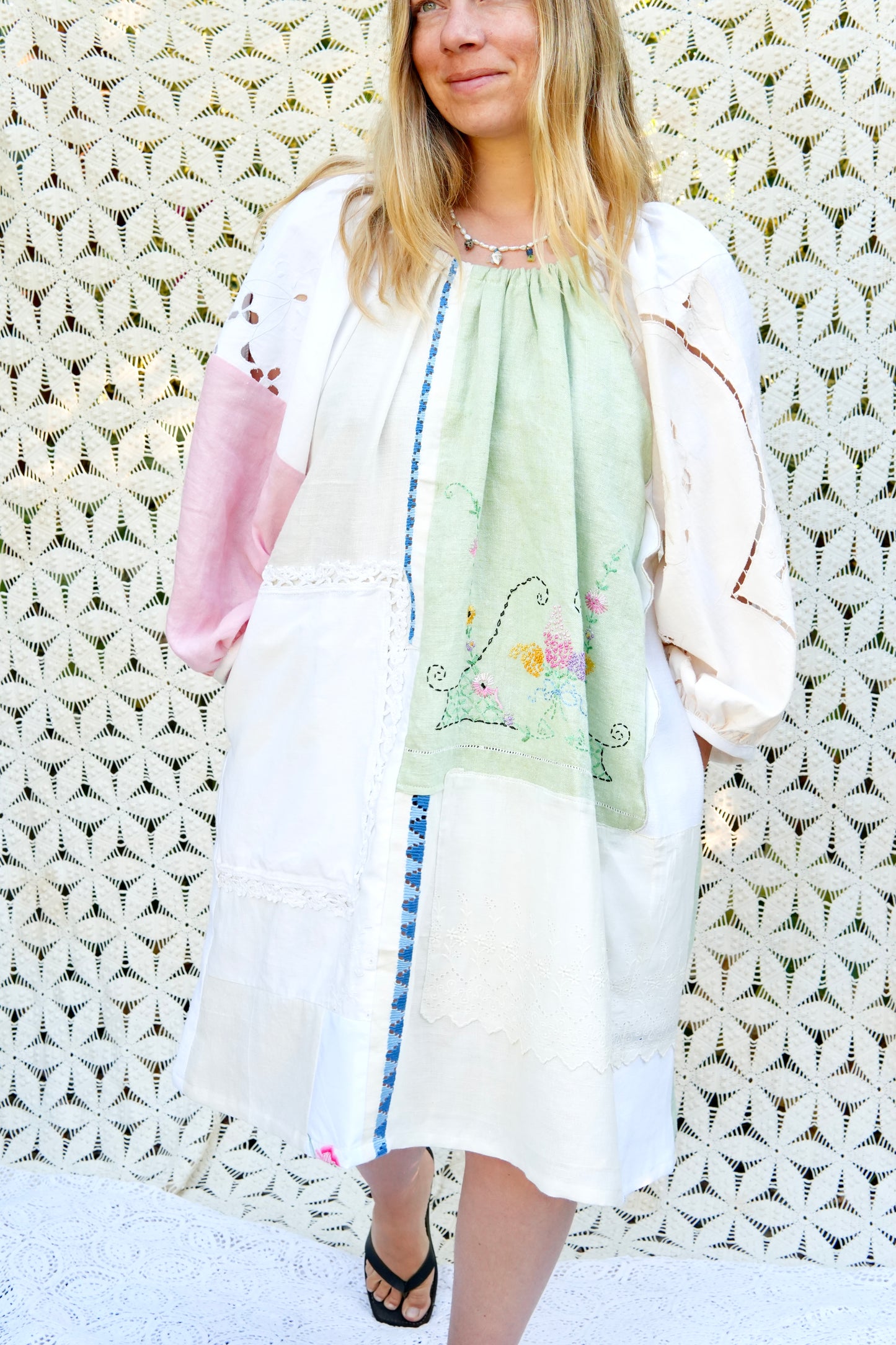Embroidered Linens Cloud Dress
