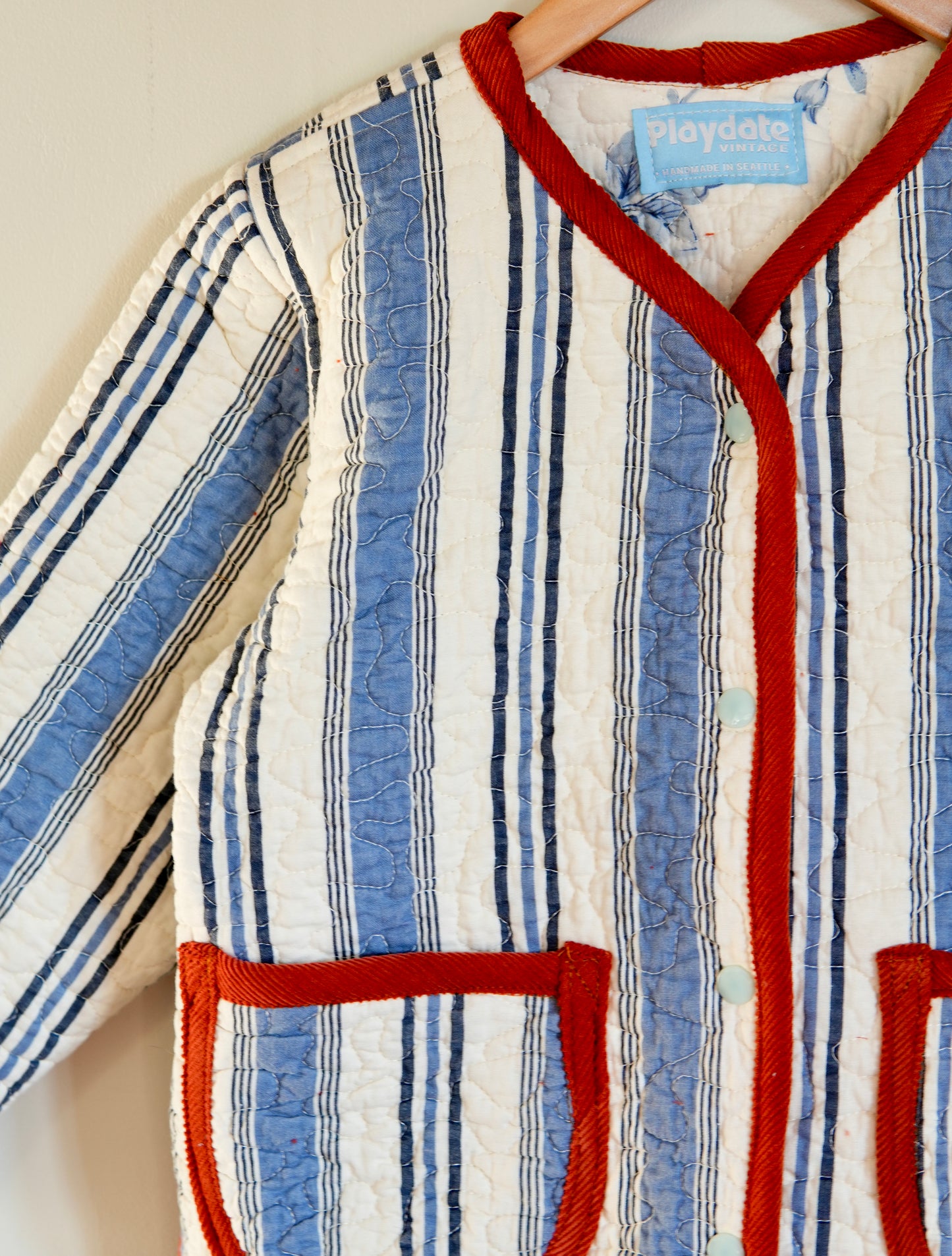 Kids Liner Coat in Blue Stripe (4/5y)