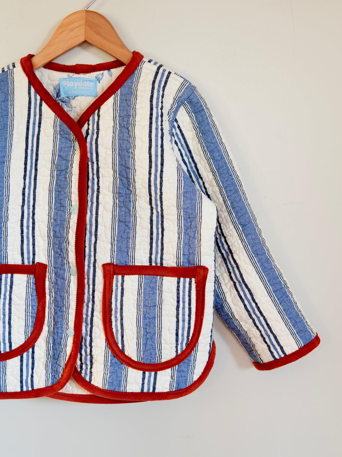 Kids Liner Coat in Blue Stripe (4/5y)