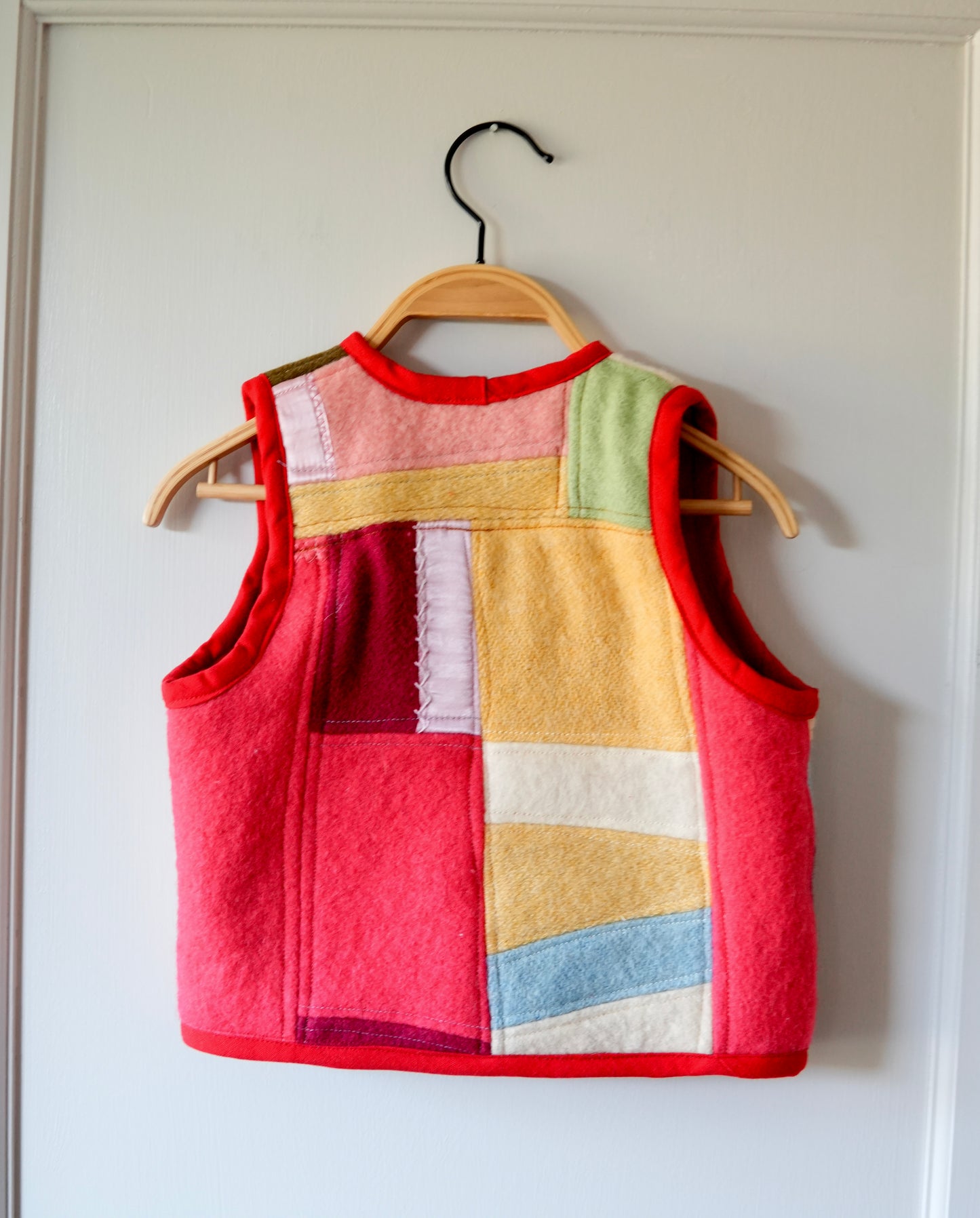 Wool Patchwork Vest (2/3Y) *reversible*