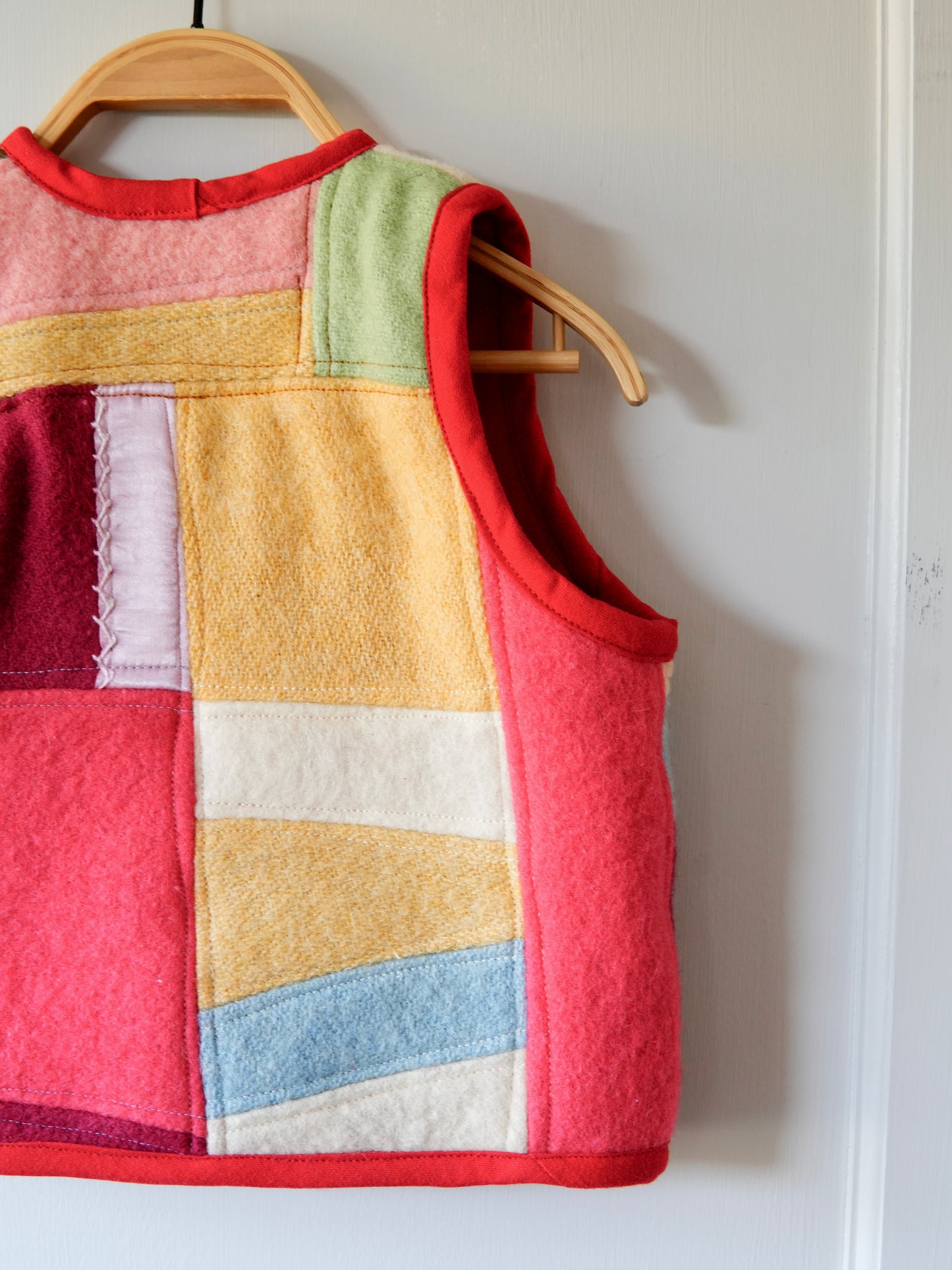 Wool Patchwork Vest (2/3Y) *reversible*