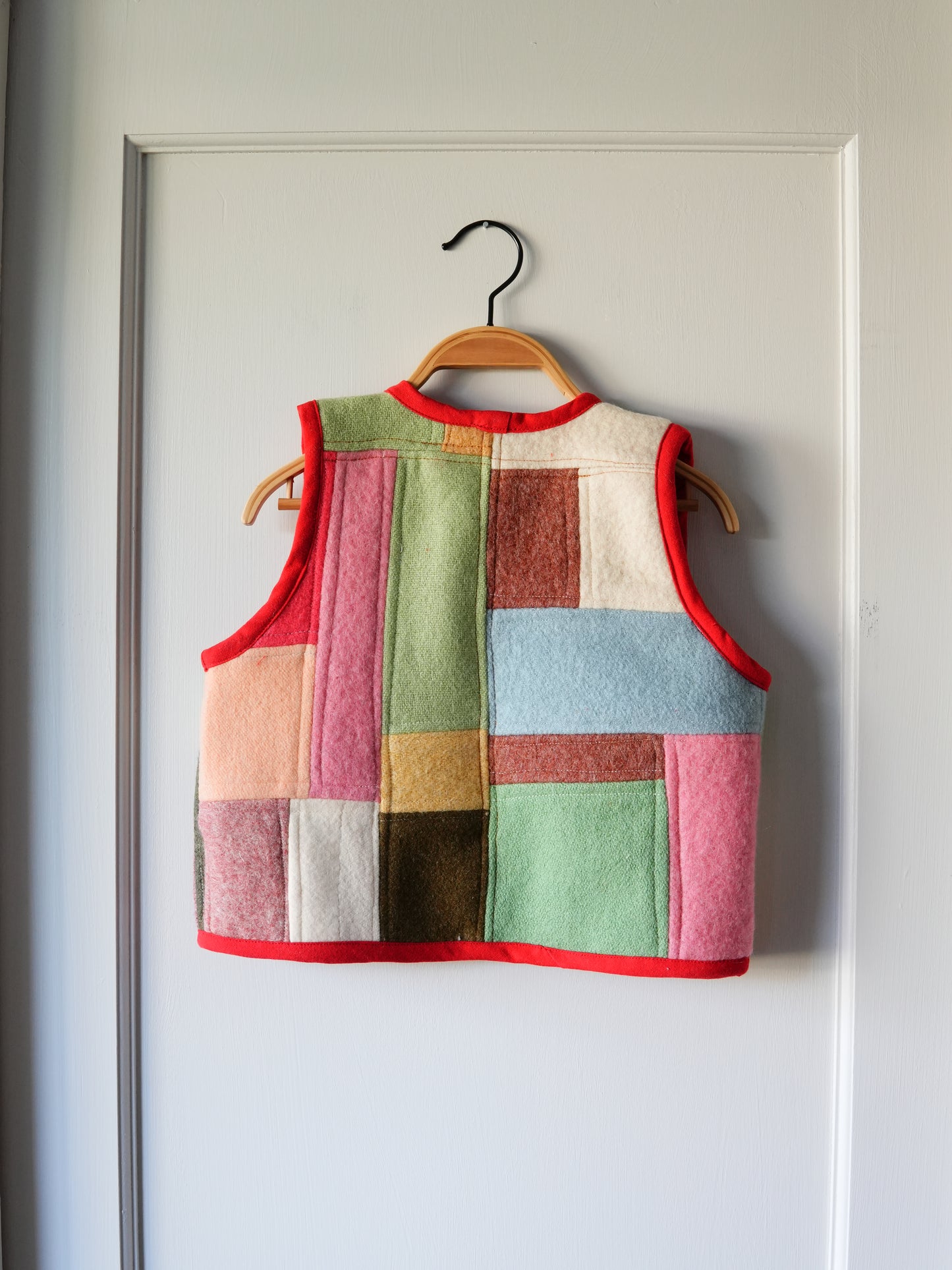 Wool Patchwork Vest (4/5y) *reversible*