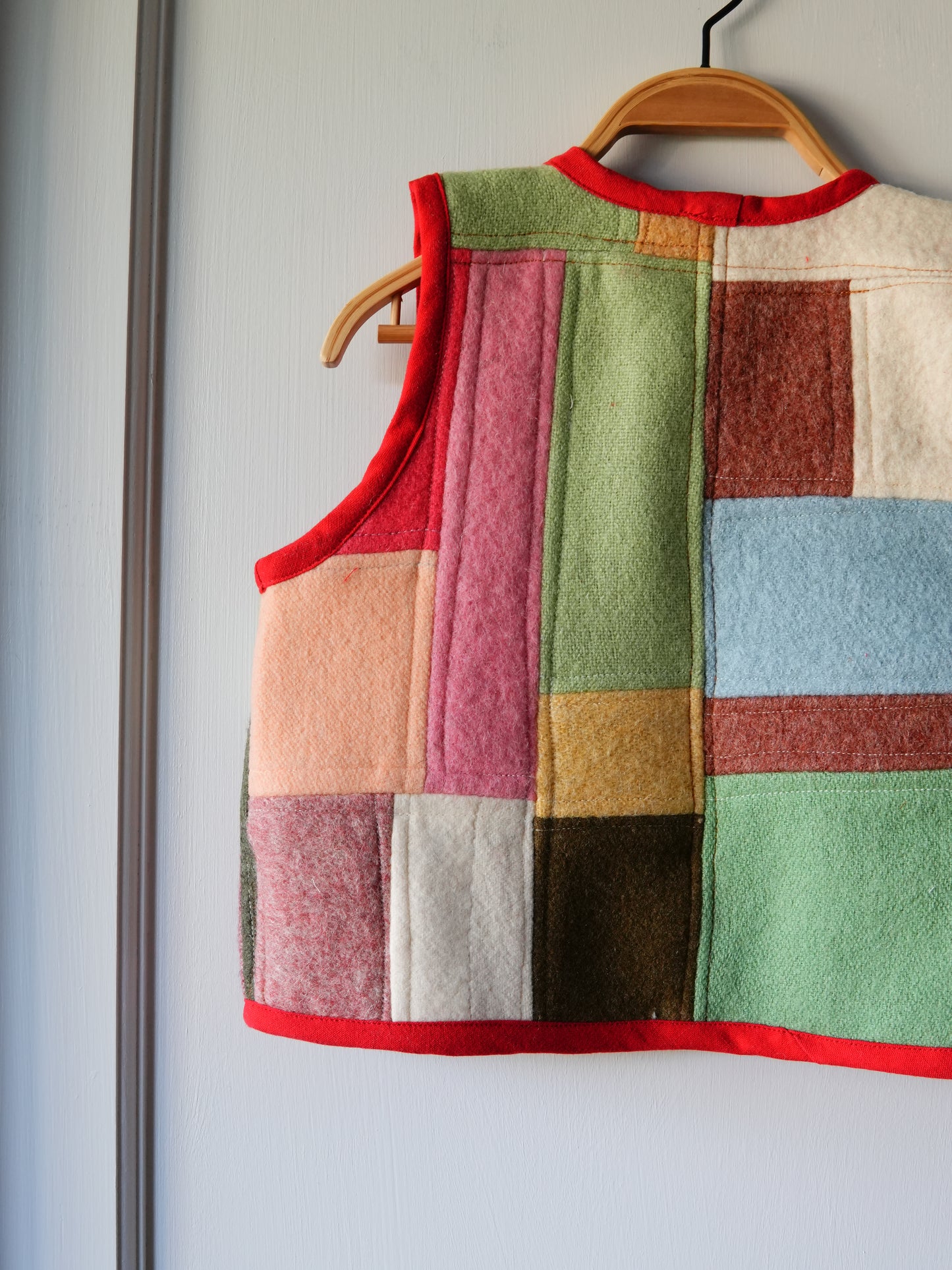 Wool Patchwork Vest (4/5y) *reversible*