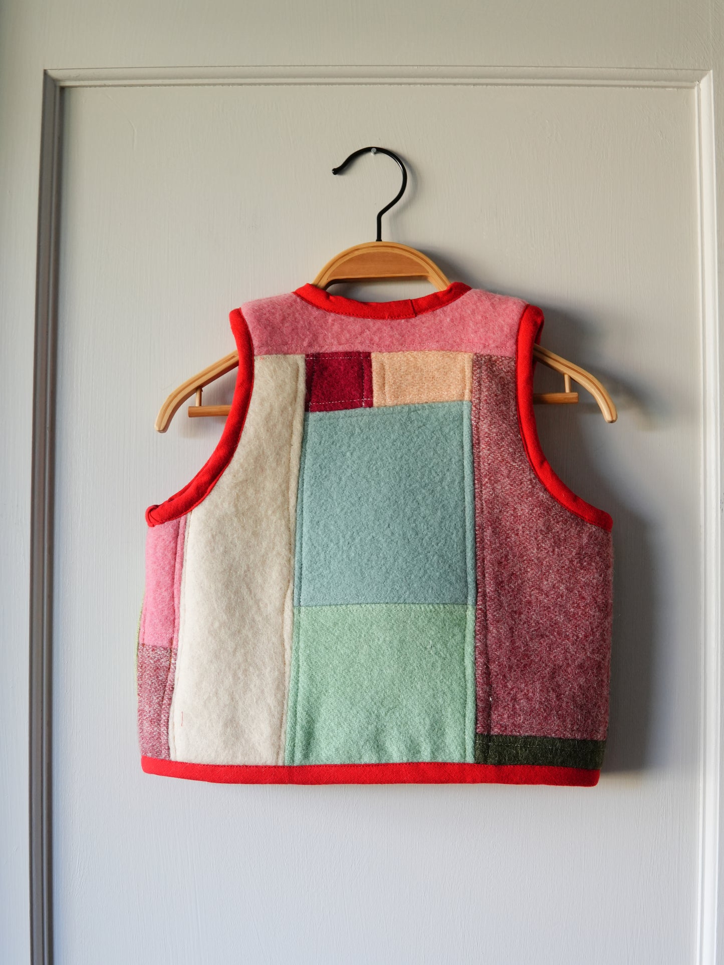 Wool Patchwork Vest (2/3Y) *reversible*