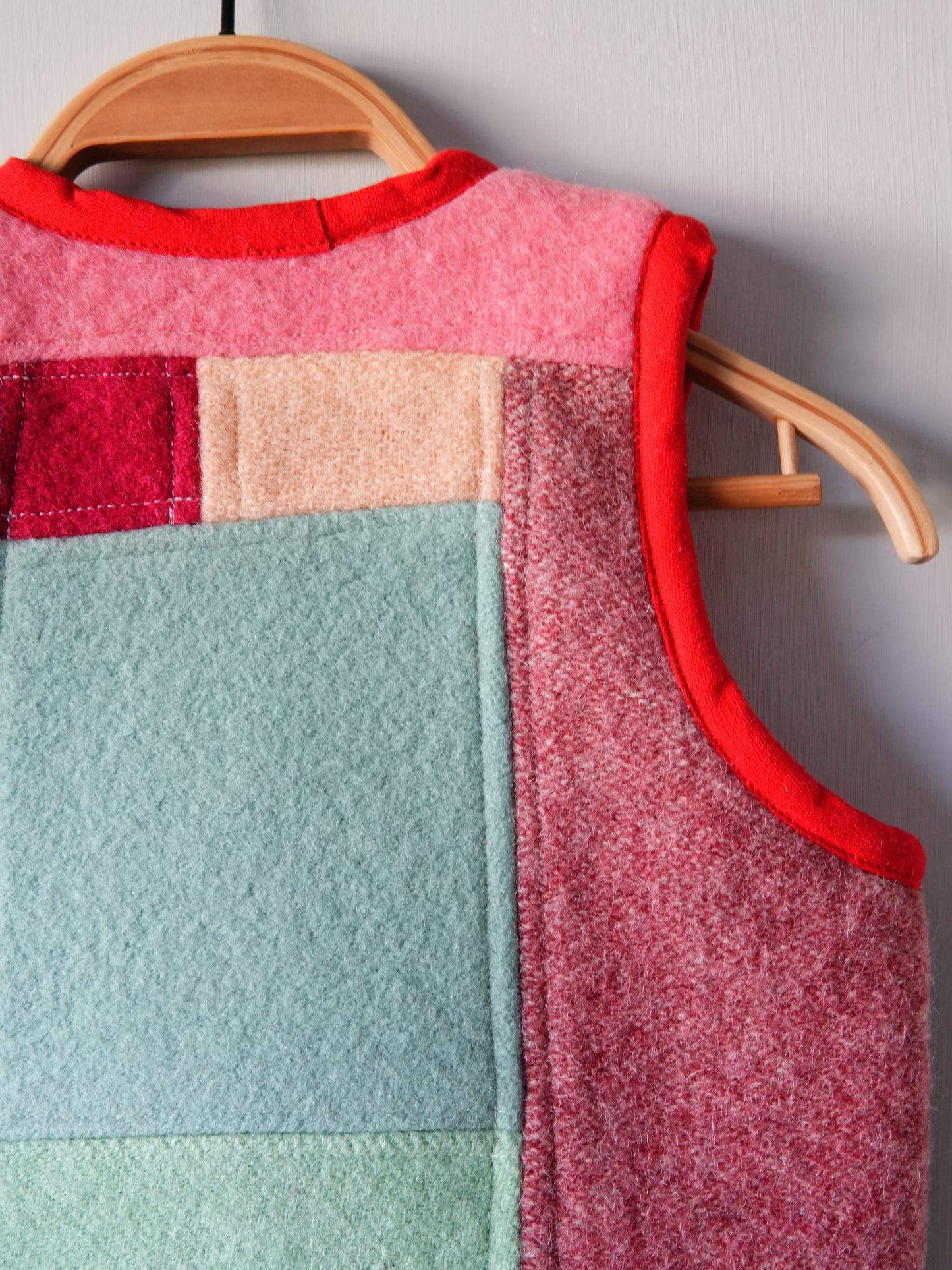 Wool Patchwork Vest (2/3Y) *reversible*