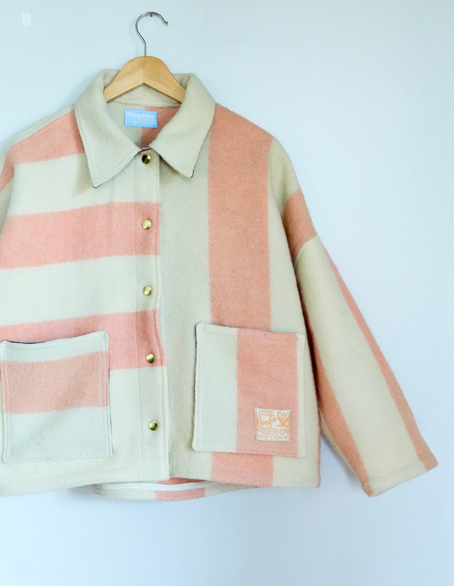 Striped Wool Coat (L/XL)