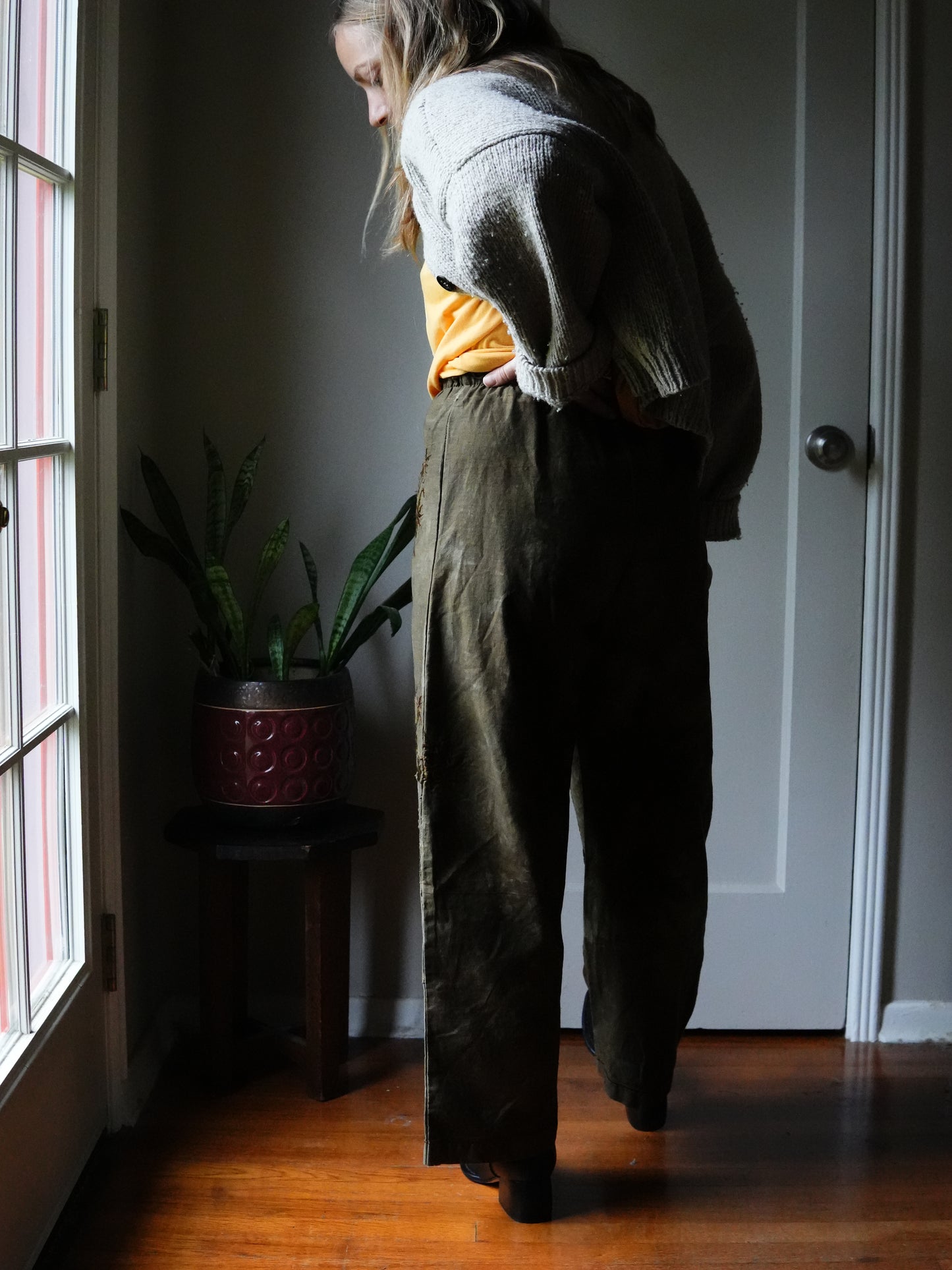 Overdyed Easy Pants XS/S (Moss)