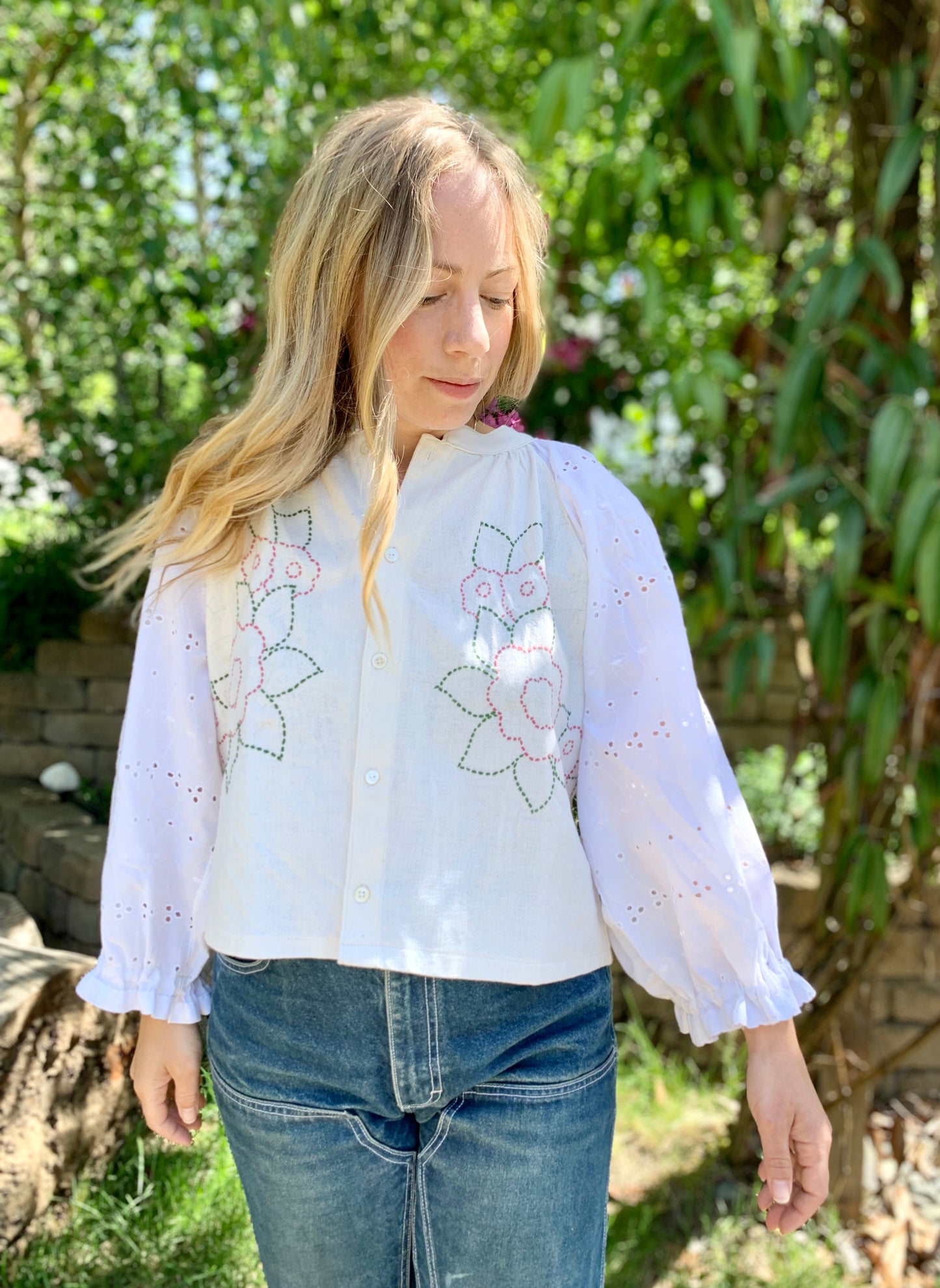 Linen Rose Blouse (S/L)