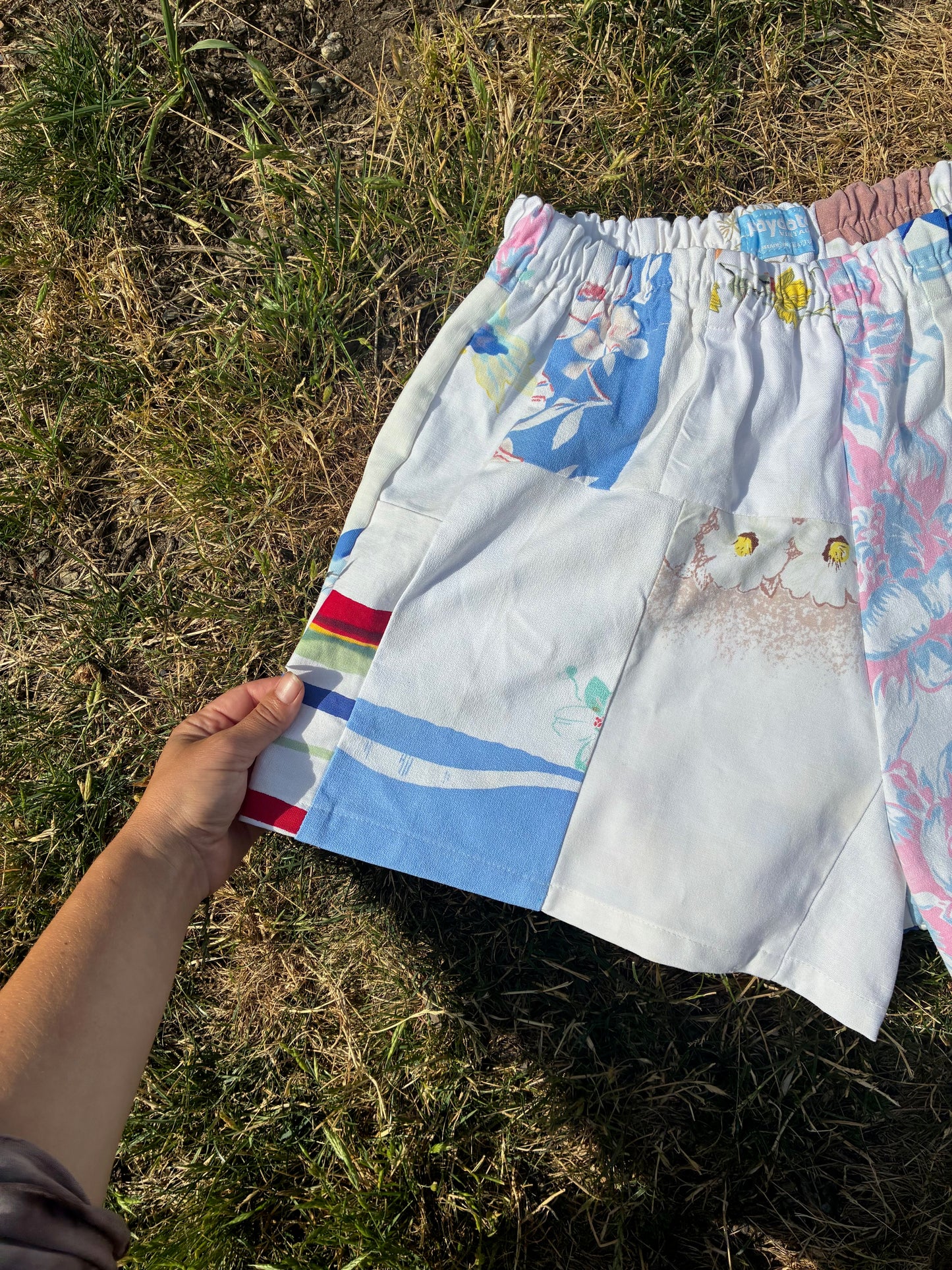 Patchwork Tablecloth Shorts (L/XL)