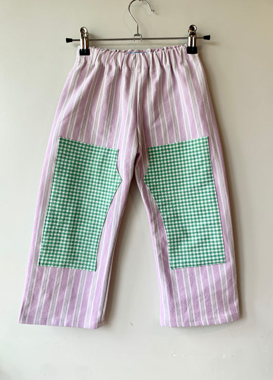 Picnic Pants in Lilac Stripe and Green Check (5T)
