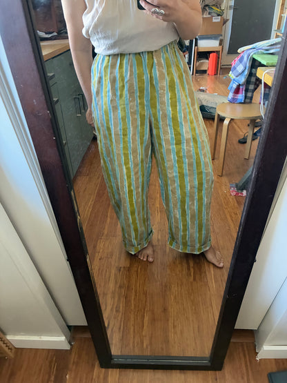 Panter Pants in Linen Stripe (L/XL)