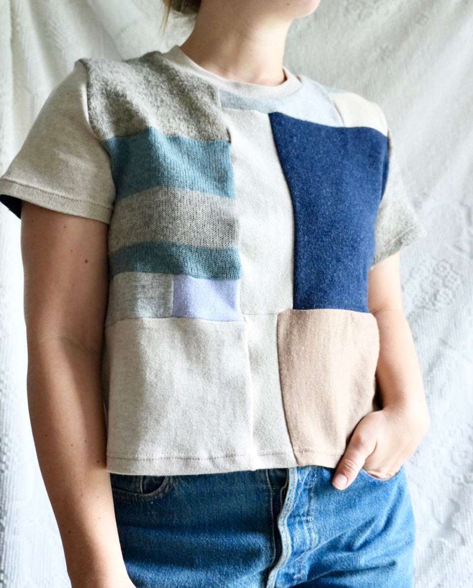 Patchwork Sweater Tee (S/M)