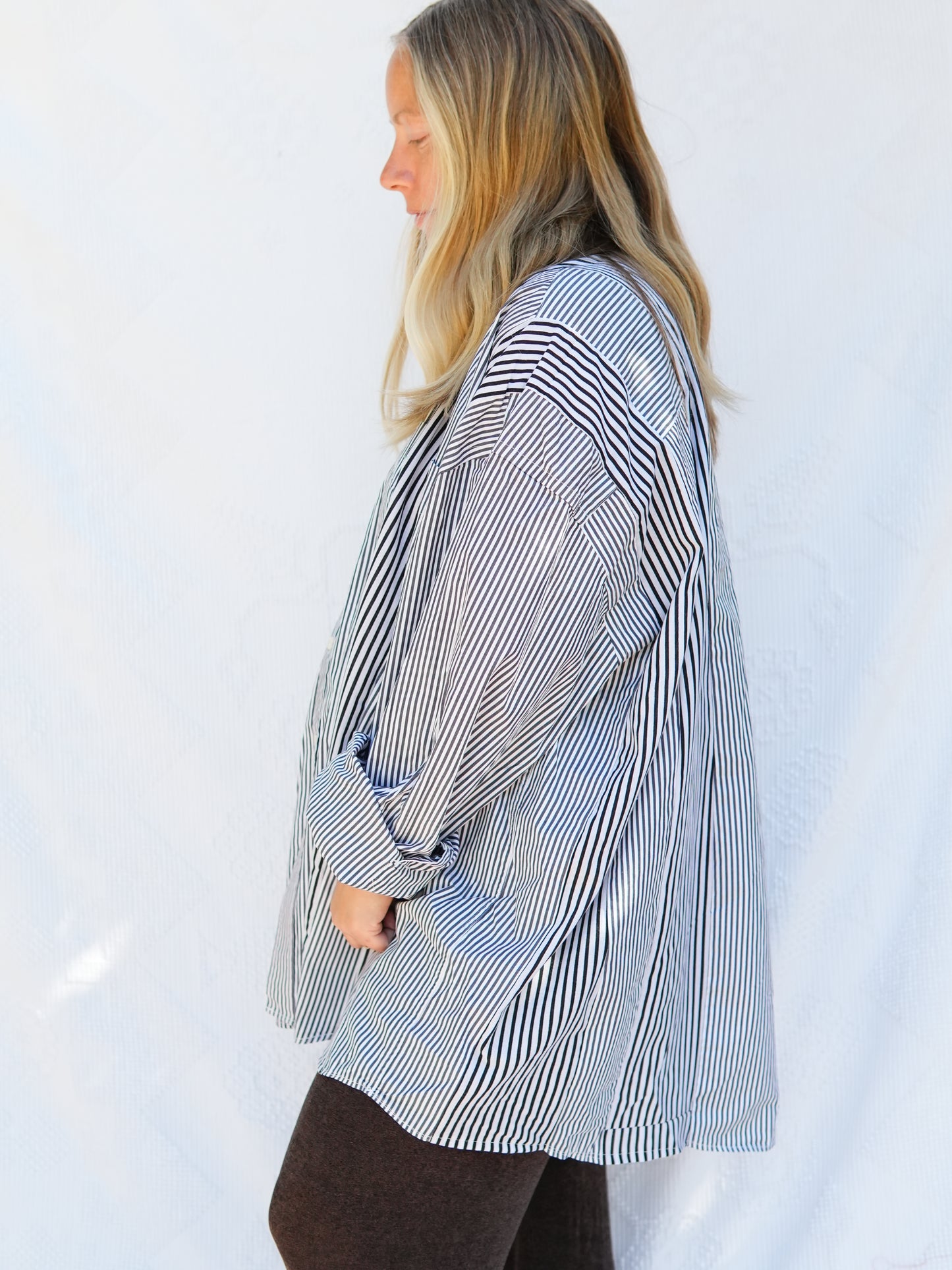 Piecework Stripe Button Up #1