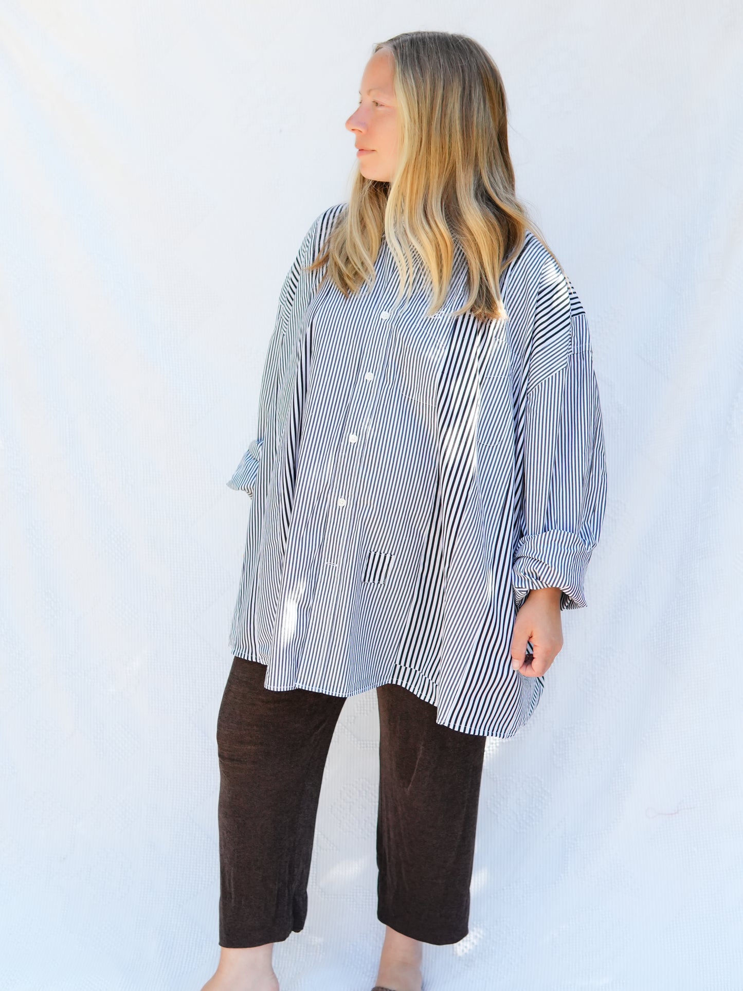 Piecework Stripe Button Up #1