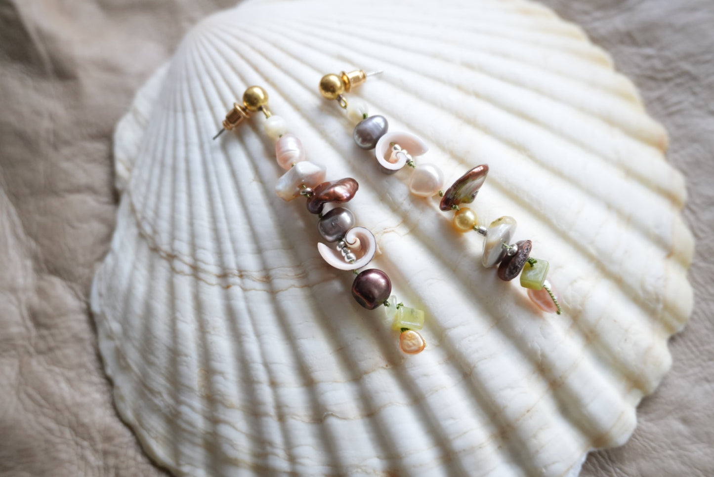 Pearly Drops with Shell and Stone