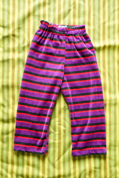 Stripe Velour Pantaloons (3-4y)