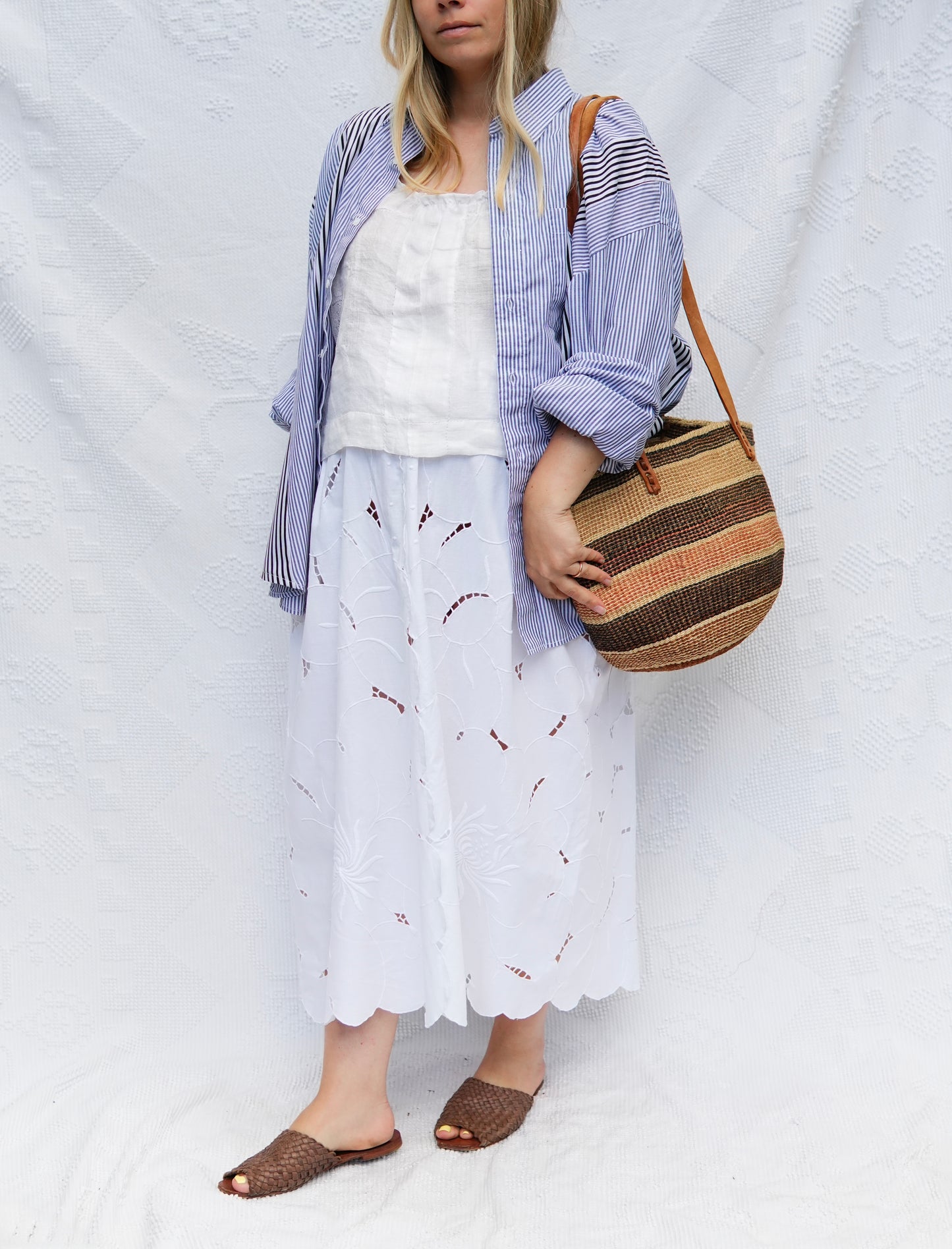 Piecework Stripe Button Up #2
