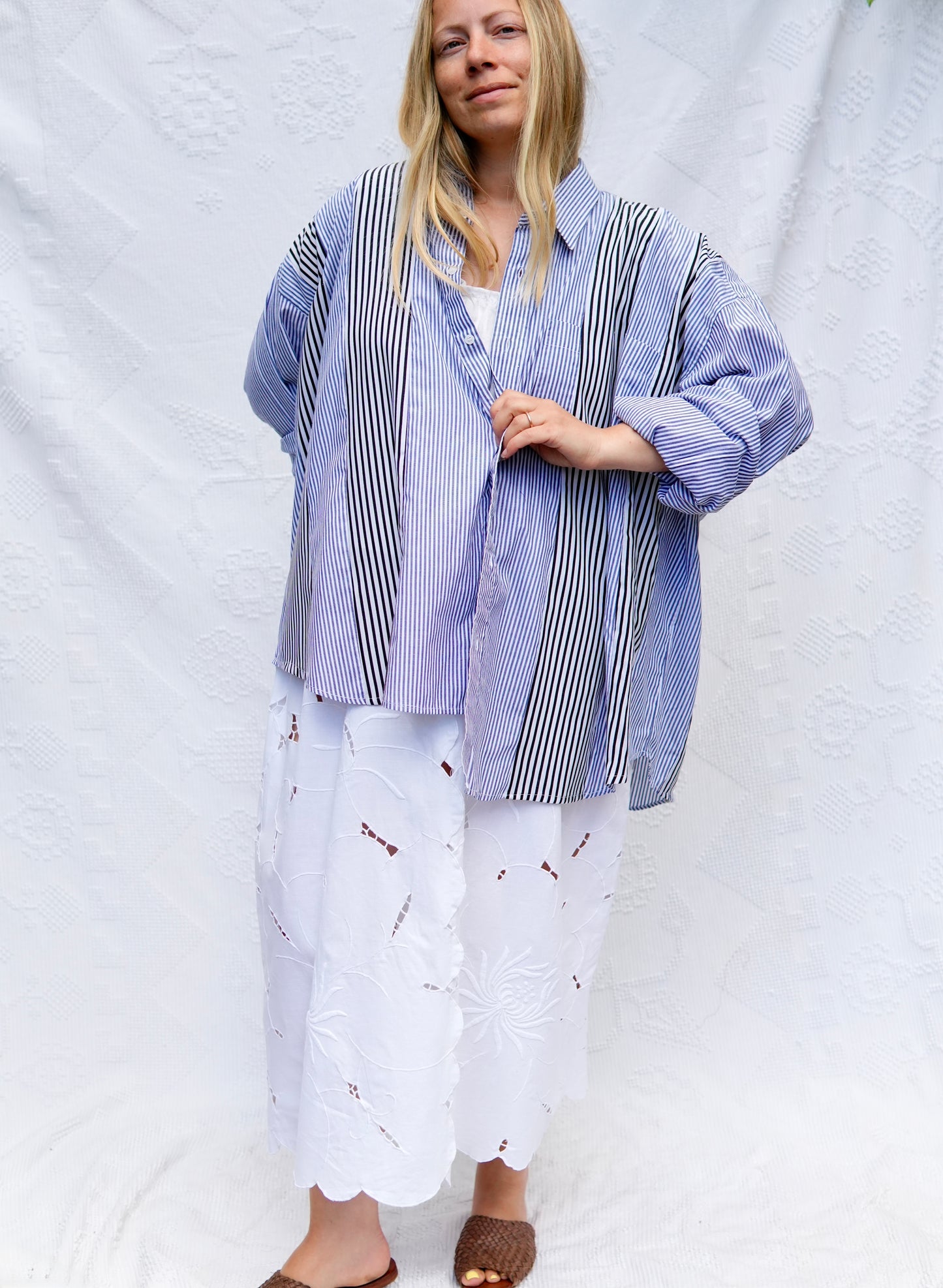 Piecework Stripe Button Up #2
