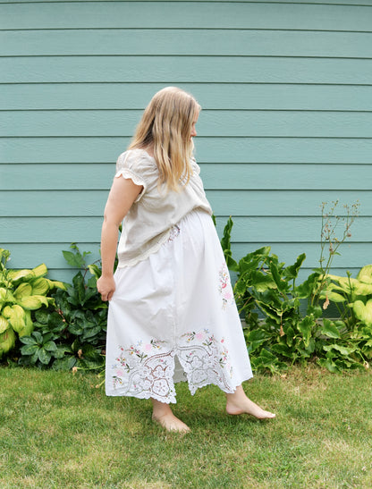 Embroidered Cotton Skirt #1 (S/M)