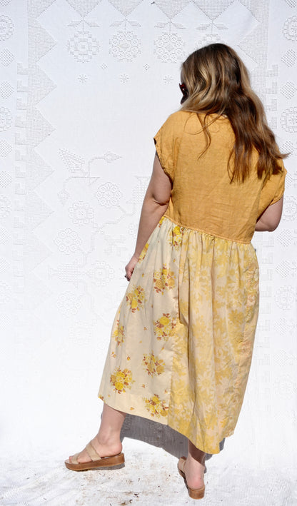 Yellow Floral Sheet Dress