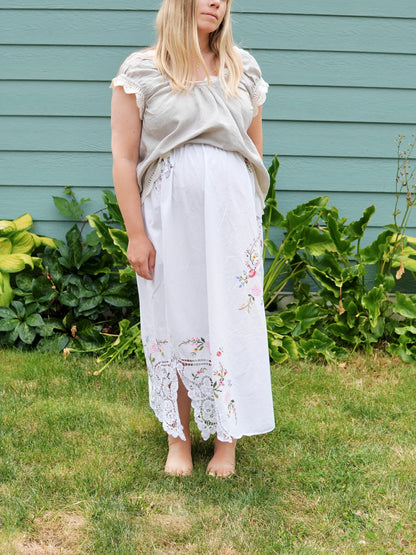 Embroidered Cotton Skirt #1 (S/M)