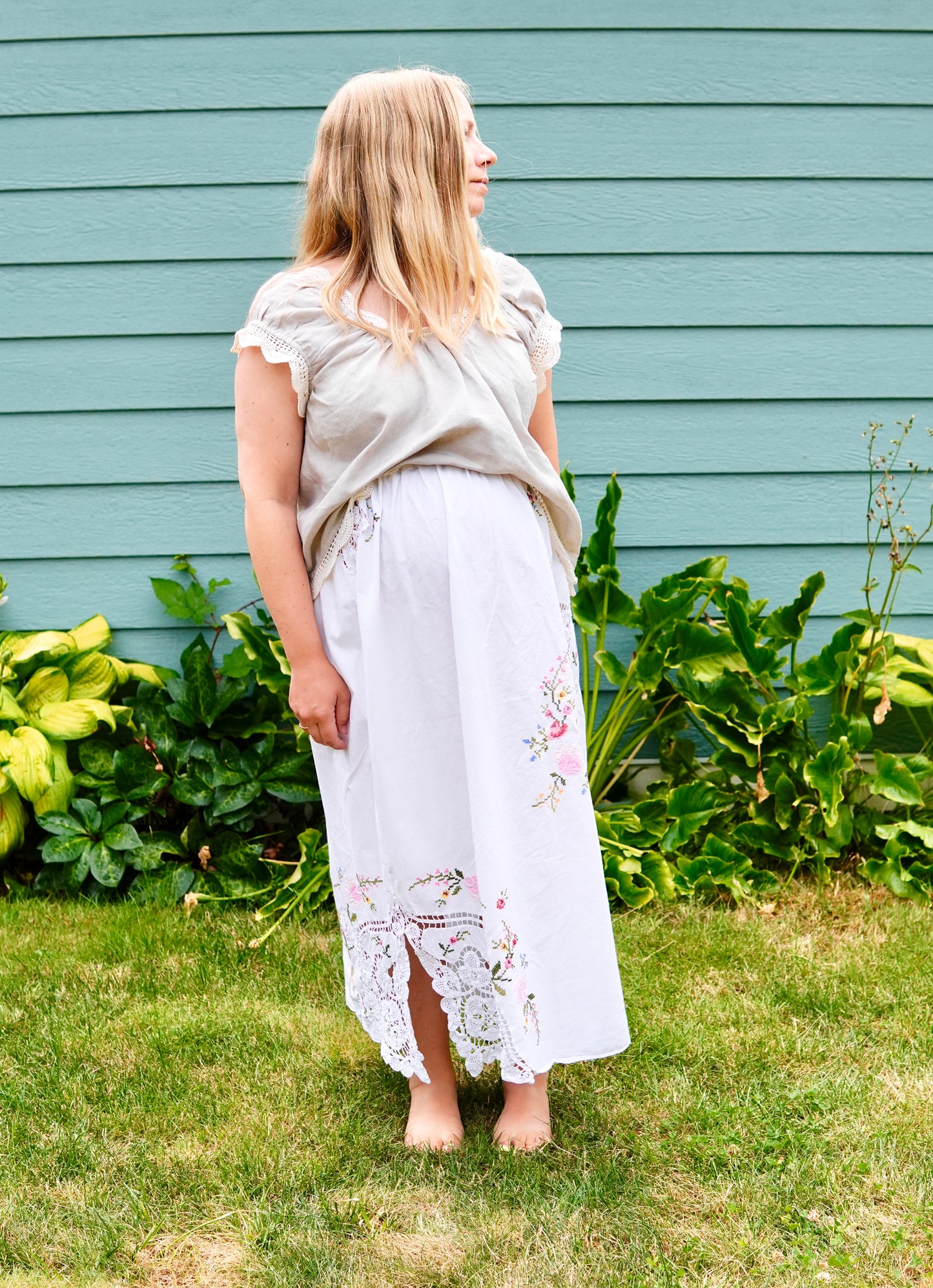 Embroidered Cotton Skirt #1 (S/M)