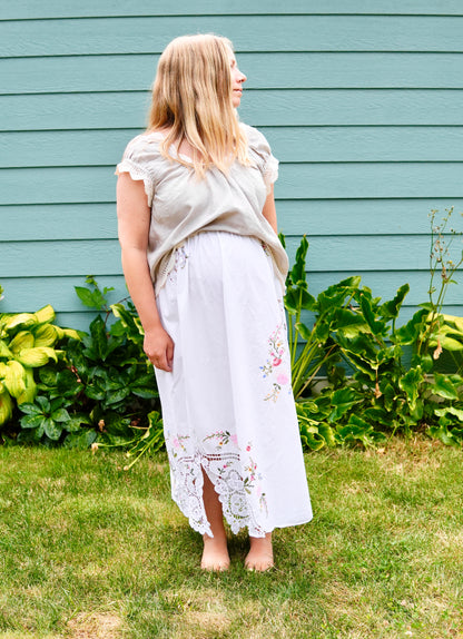 Embroidered Cotton Skirt #1 (S/M)