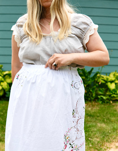 Embroidered Cotton Skirt #1 (S/M)