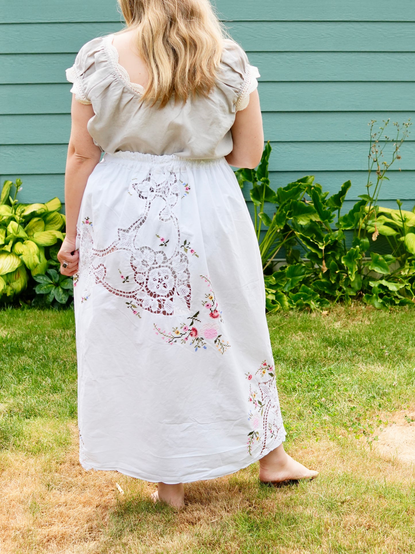Embroidered Cotton Skirt #1 (S/M)
