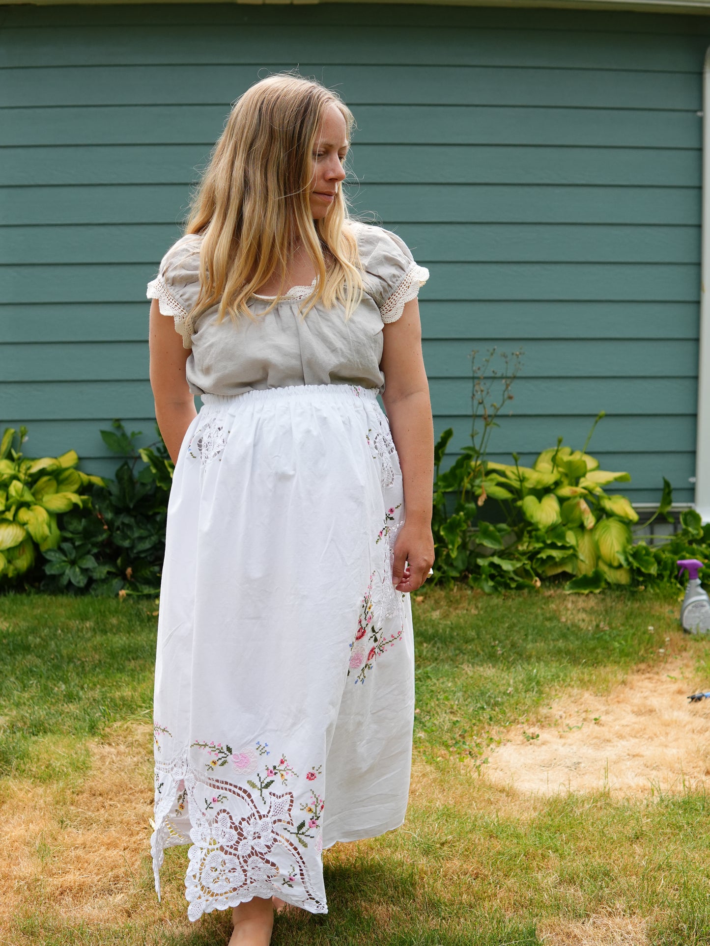 Embroidered Cotton Skirt #1 (S/M)