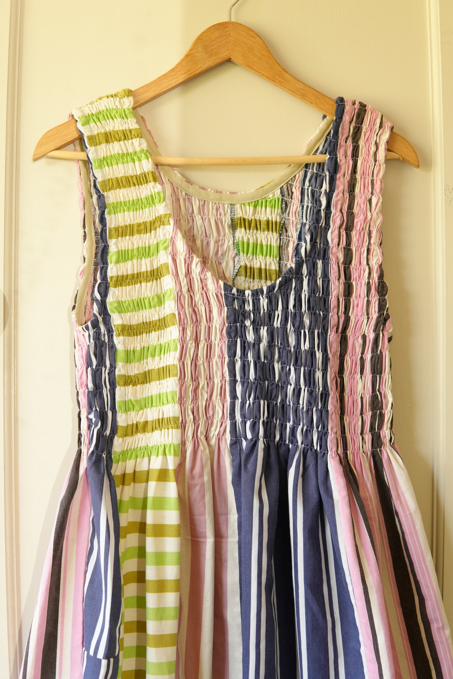 Mixed Print Shirred Tank Dress (L/XL)