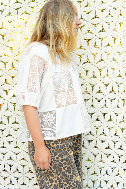 Lace/Cotton Blouse (S/L)