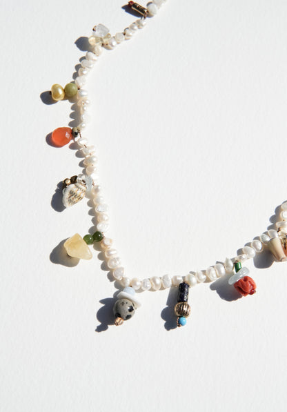 Mini Pearl Charm Necklace