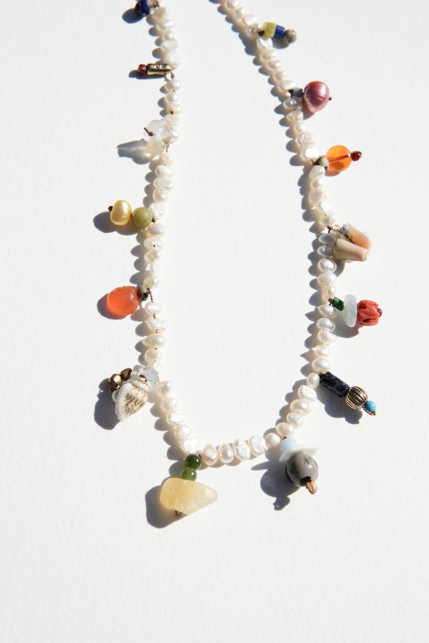 Mini Pearl Charm Necklace