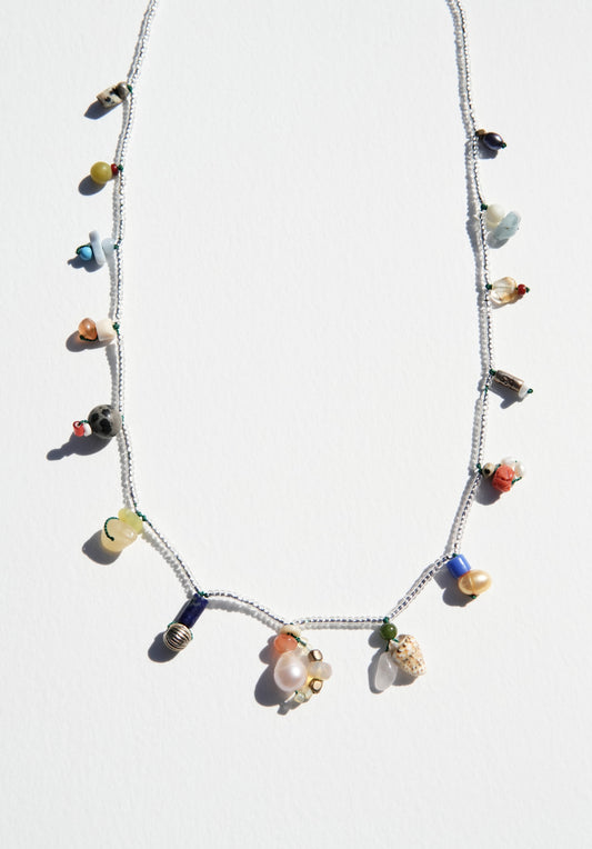 Silver Seed Charm Necklace