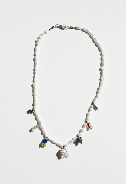 Mini Pearl Charm Necklace